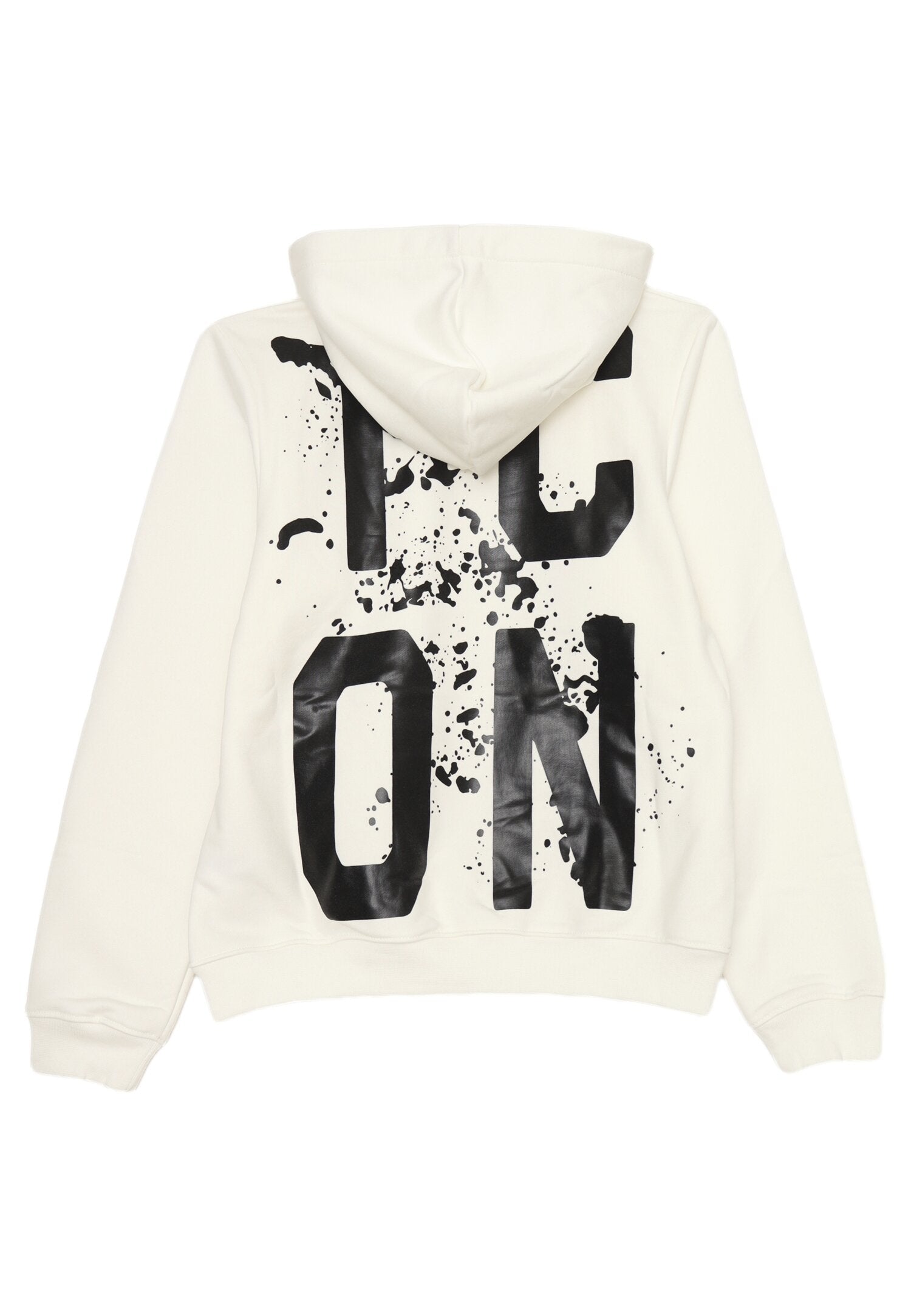 Icon Felpa Bianca Bambino In Cotone Con Cappuccio Sportivo AI25