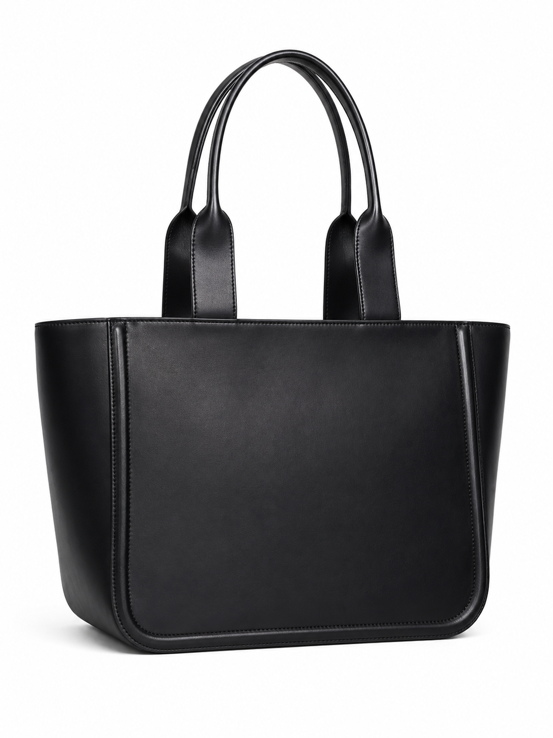 Calvin Klein borsa nera donna in ecopelle shopping logo sul davanti