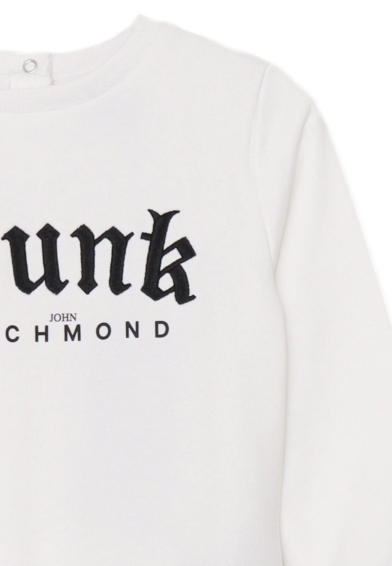 John Richmond Felpa Bianco Neonato Garzata In Cotone Girocollo Sportivo AI25