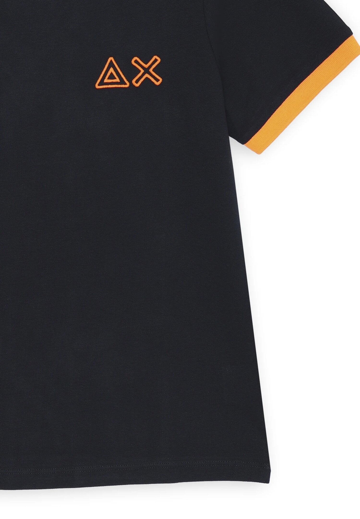 T-shirt blu Sun68 bambino in cotone con ricami arancioni e maniche corte | CammarataMode