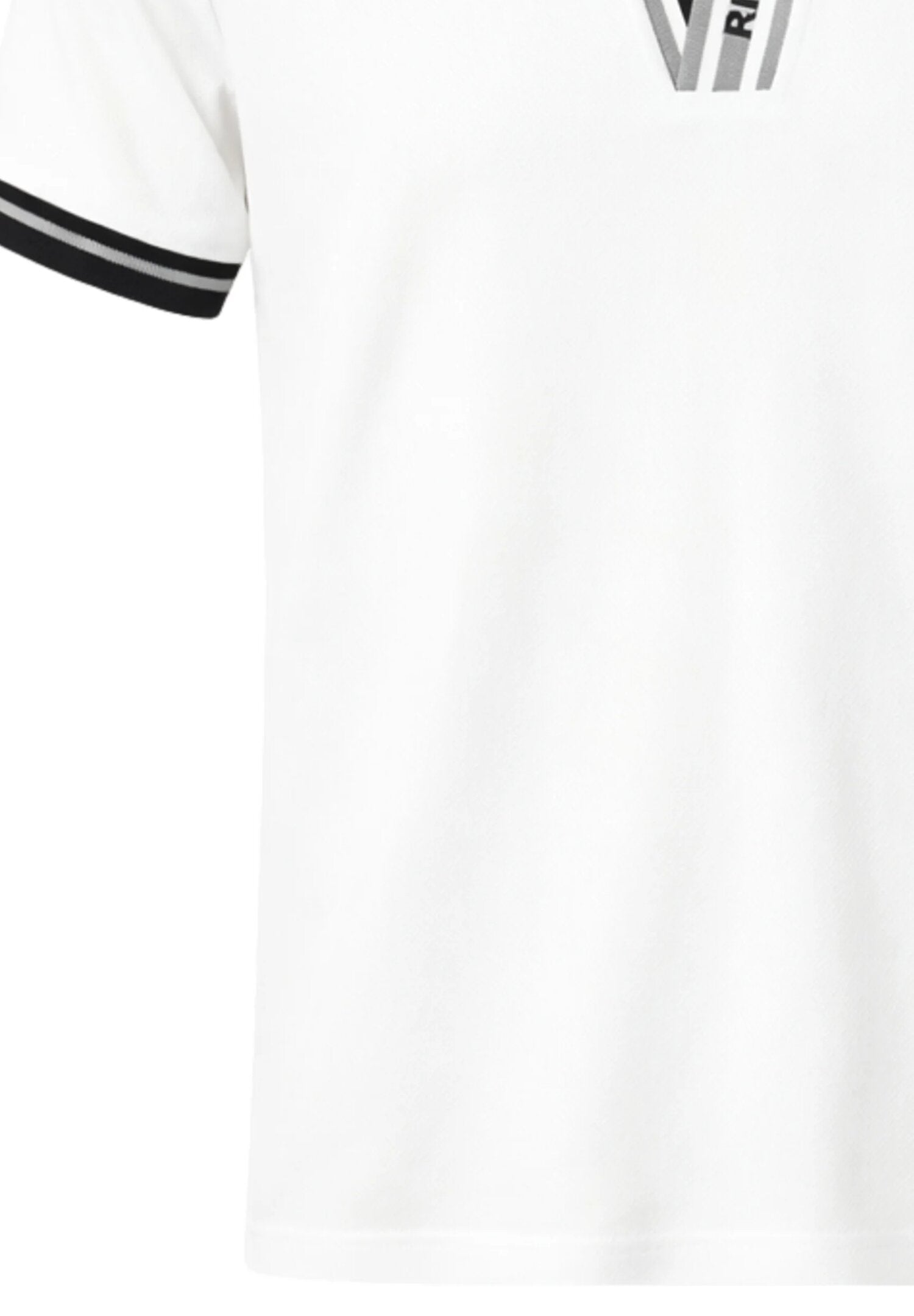 John Richmond Polo Panna Con Scollo a V e Colletto Nero Uomo UMP26013PO_