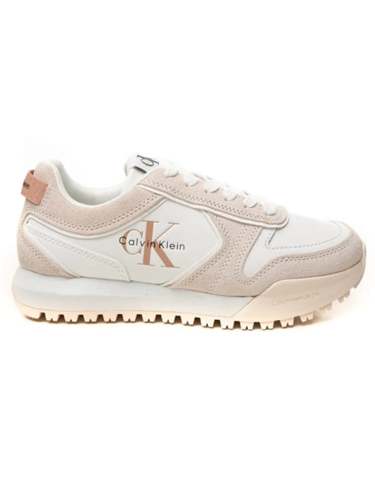 Calvin Klein scarpa donna toothy bianca e light beige in pelle Donna