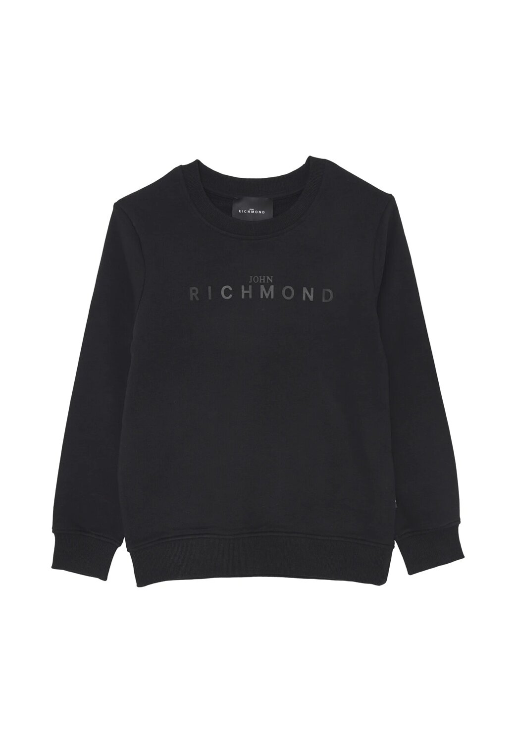 John Richmond tuta bambino nera cotone inverno con logo stampato