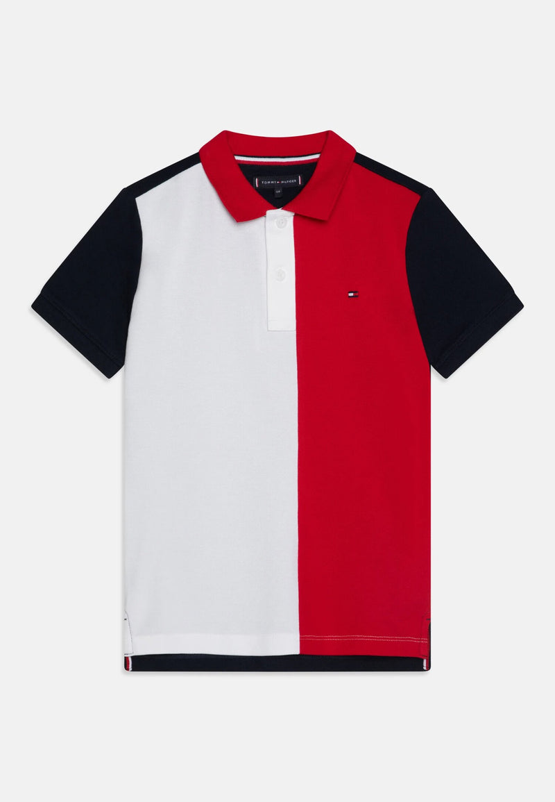 Tommy Hilfiger Polo Bicolore Rosso Bianco Bambino - UNICO | CammarataMode