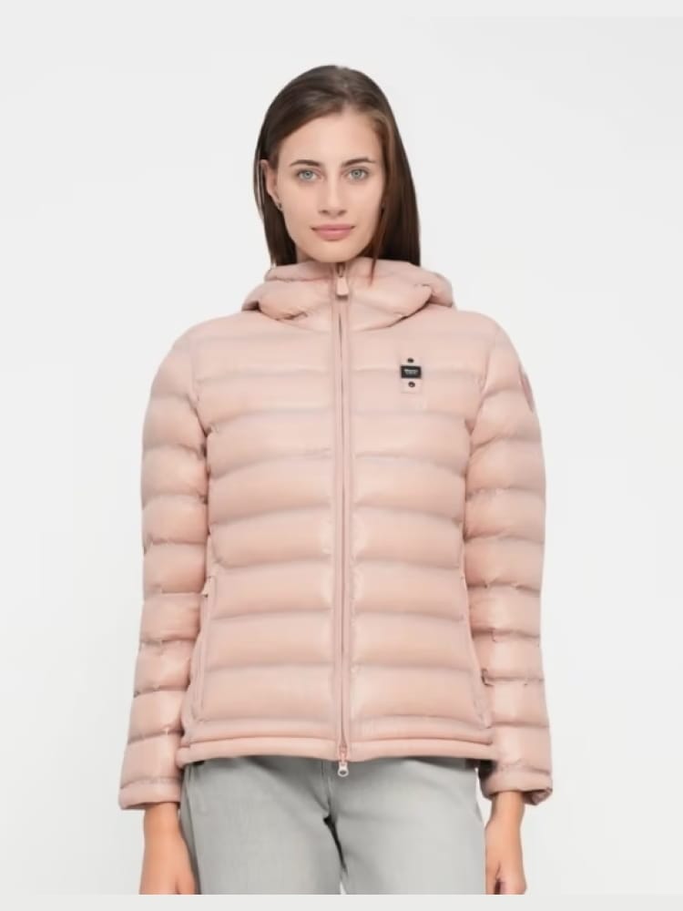 Blauer giubbotto donna ellis termosaldato rosa con patch iconica sul braccio Donna