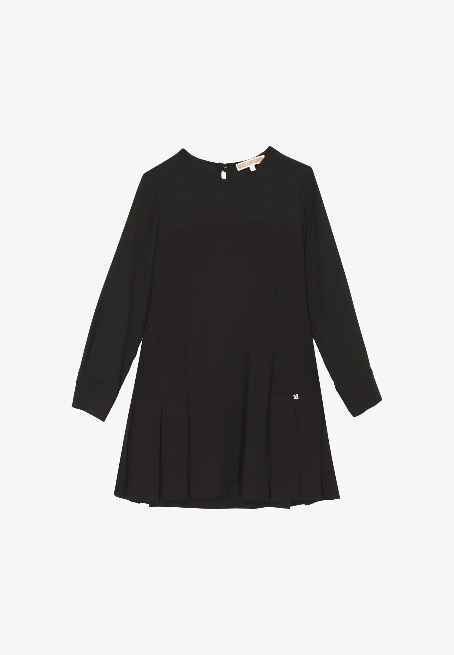 Kocca vestito bambina e ragazza nero elegante con pieghe