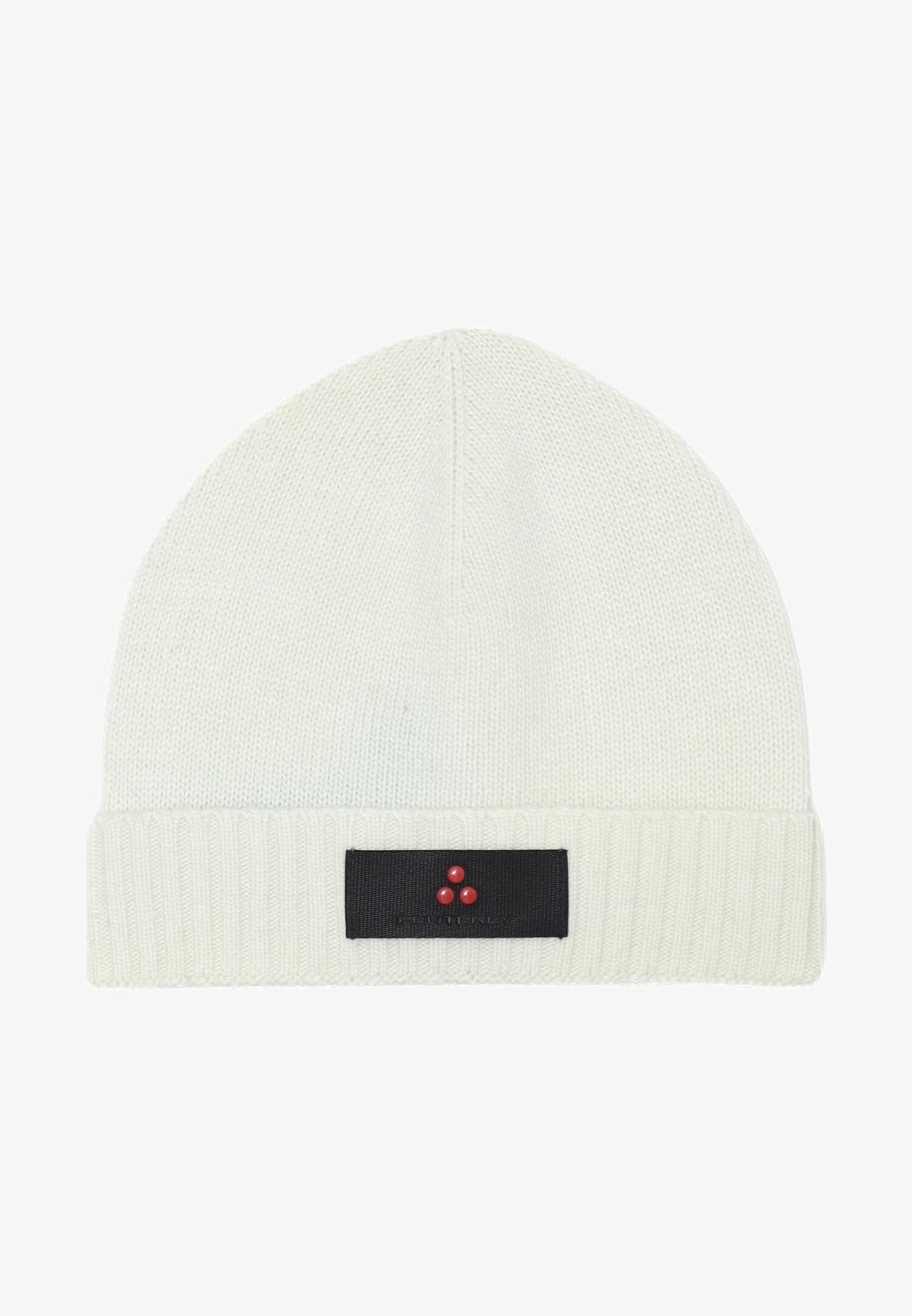 Peuterey berretto bambino bianco in lana e cashmere con logo