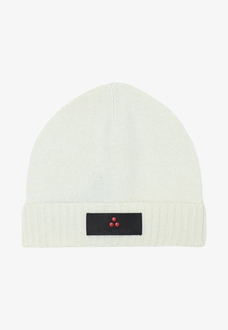 Peuterey berretto bambino bianco in lana e cashmere con logo - BIANCO | CammarataMode