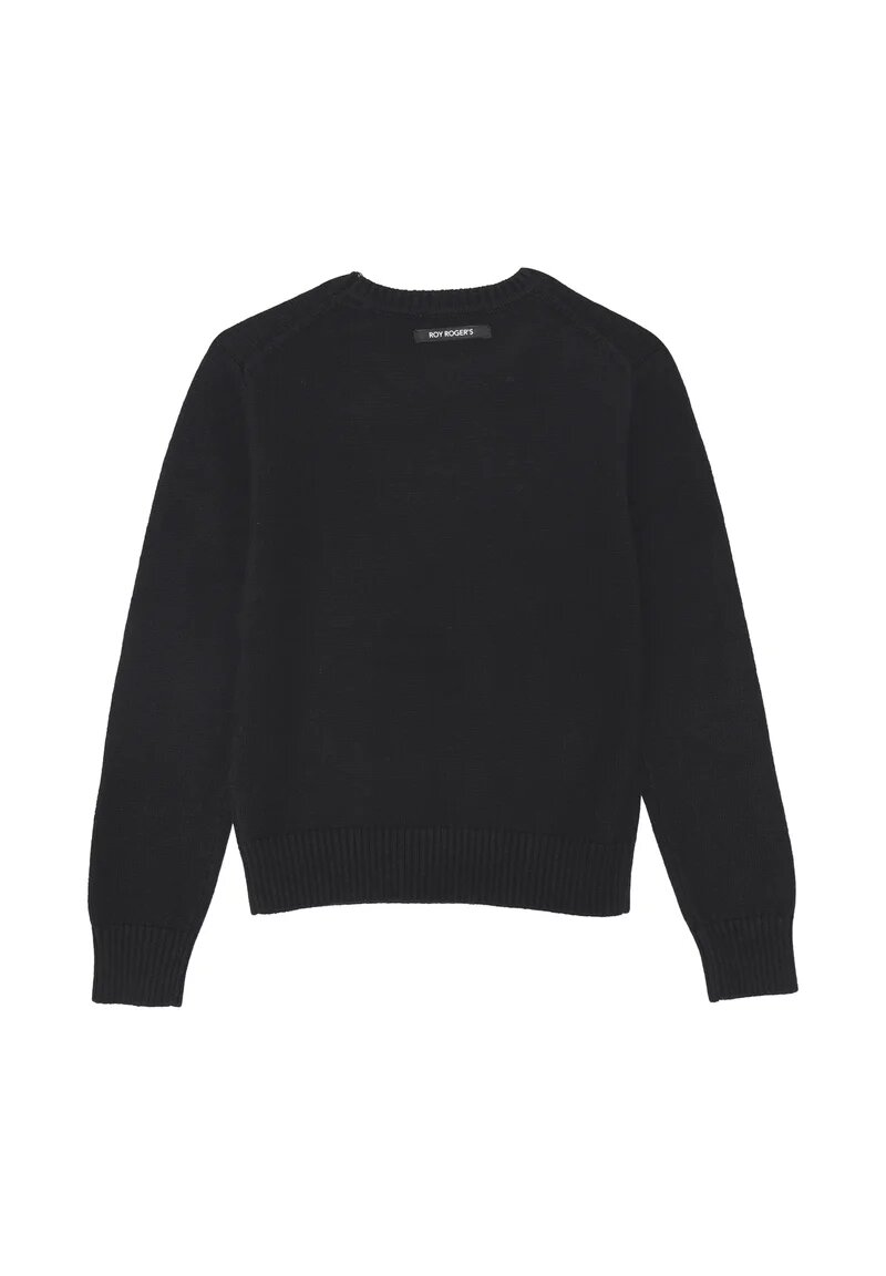 Roy Rogers Maglione Bambina Logo Ricamato - Nero (2-16 Anni)