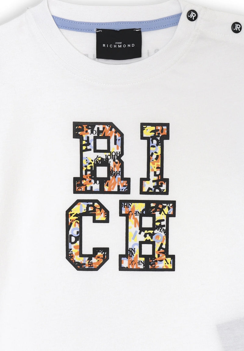 T Shirt Neonato John Richmond Bianco Primavera Estate 25 - BIANCO | CammarataMode