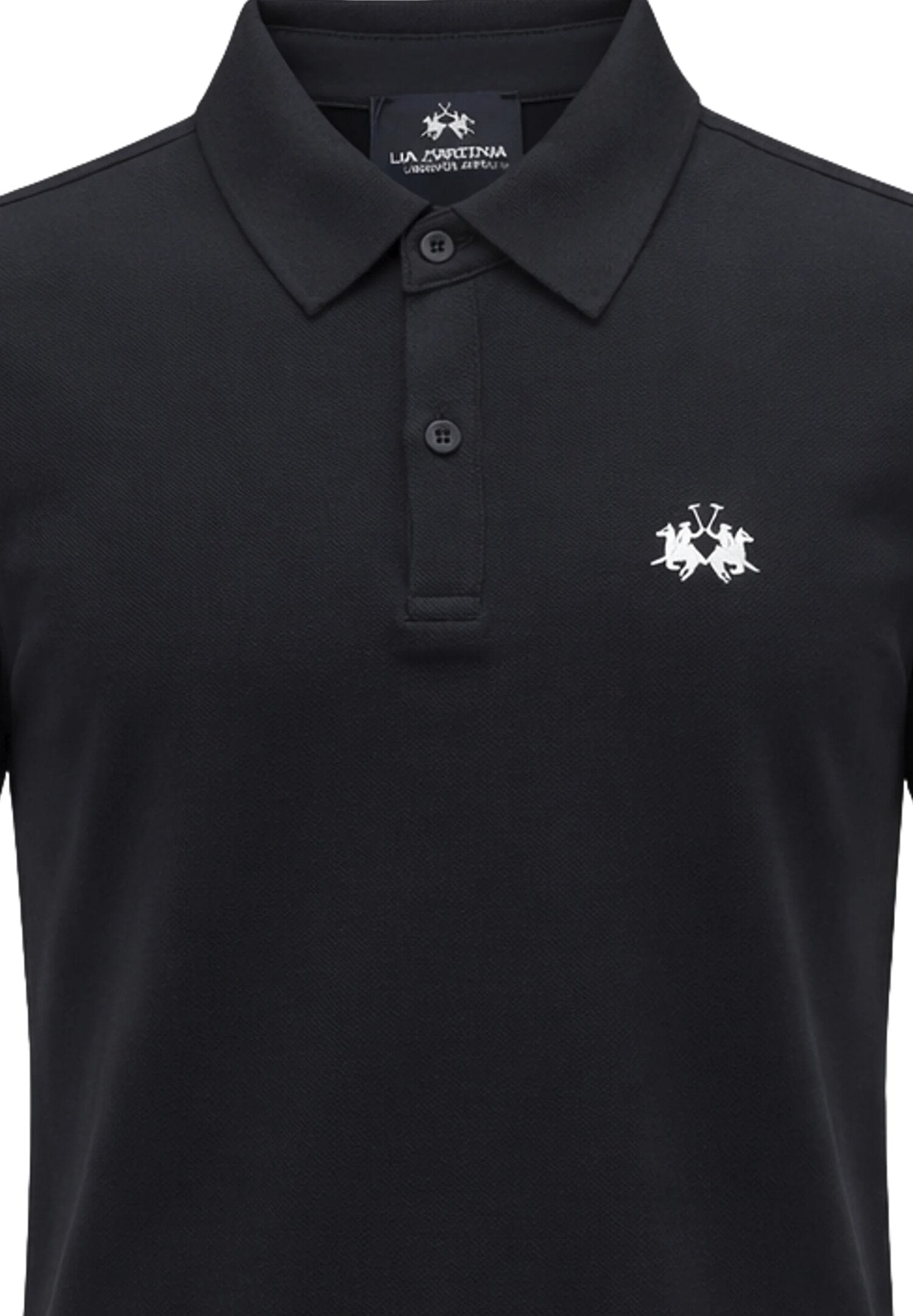La Martina Polo Blu Scuro Con Logo Piccolo Bianco Bambino MAB0016_