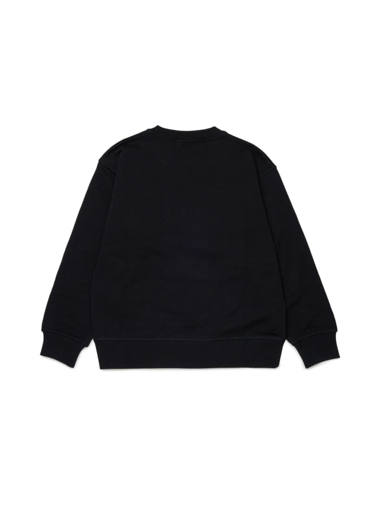 Dsquared felpa kids/junior girocollo con logo in cotone nero Bambino