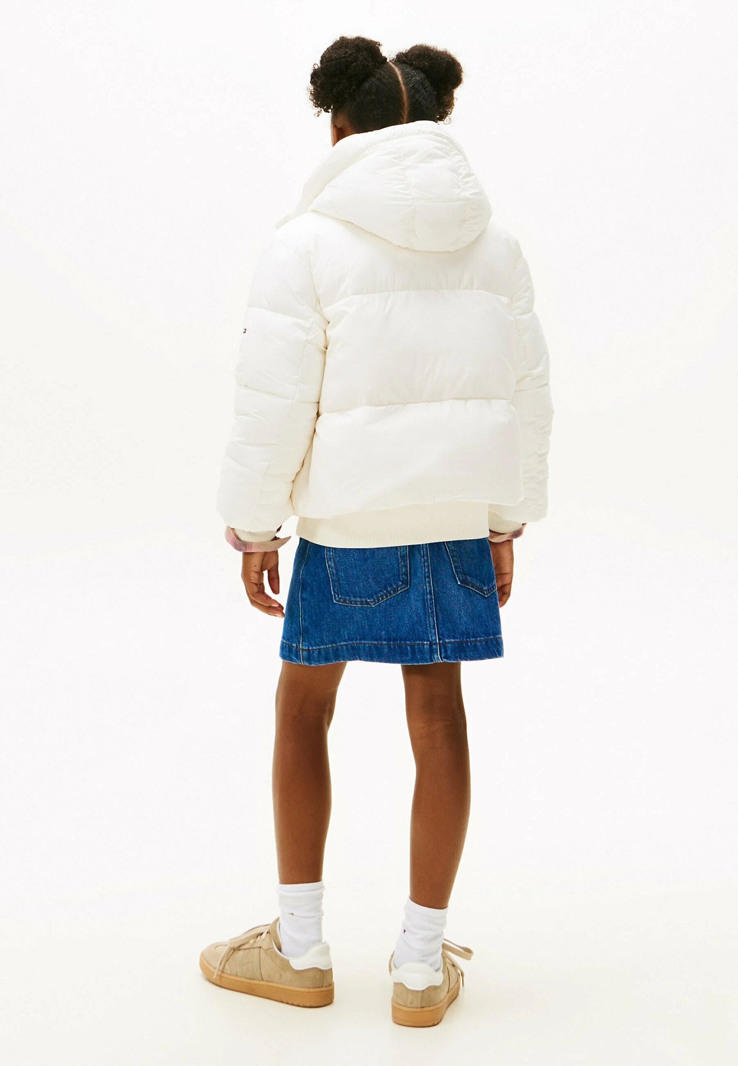 Tommy Hilfiger Giubotto Bianco Bambina In Nylon Con Cappuccio | Quotidiano AI25 | CammarataMode