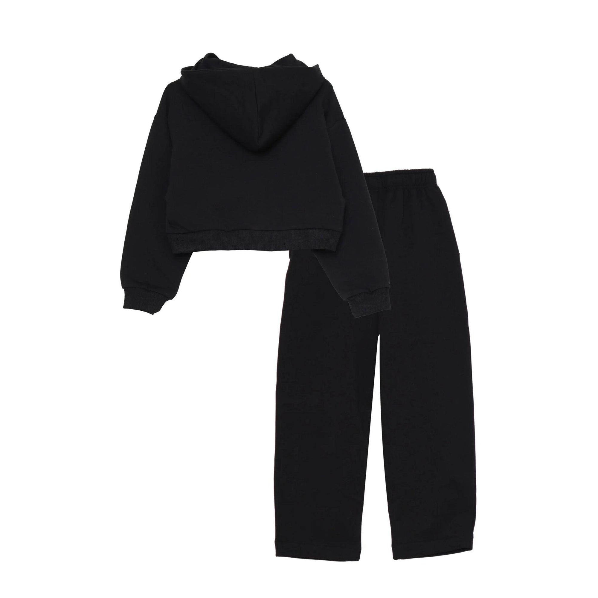 Dimensione Danza Tuta Nera Bambina Zip In Cotone Con Cappuccio Sportivo AI25