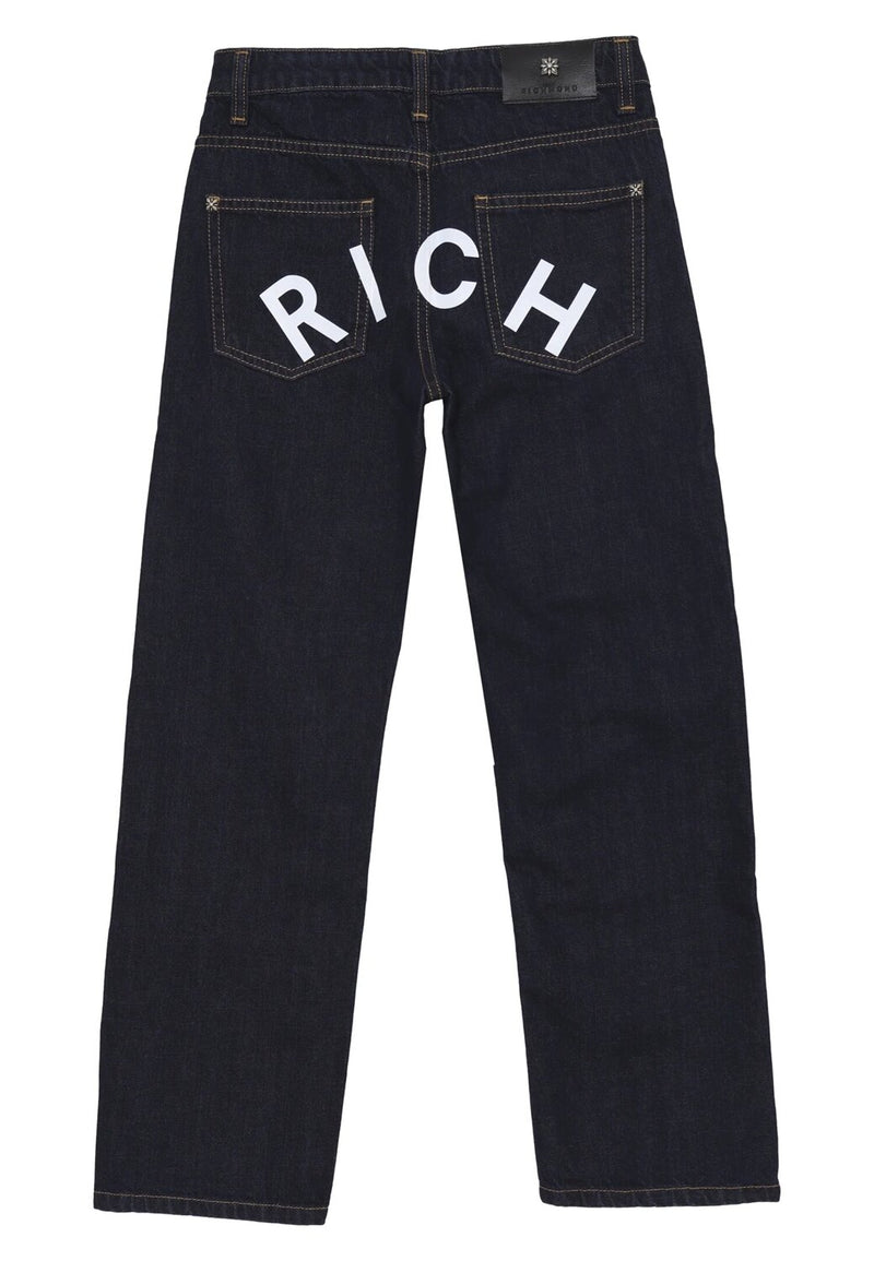 John Richmond Jeans Bambino a Sigaretta – Denim Blu con Logo RICH - DENIM SCURO | CammarataMode