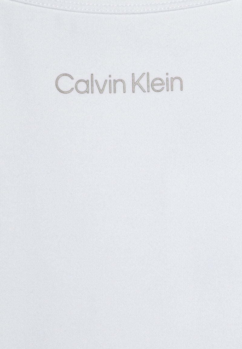 Top corto Calvin Klein bianco per bambina - Primavera Estate 25 - BIANCO | CammarataMode
