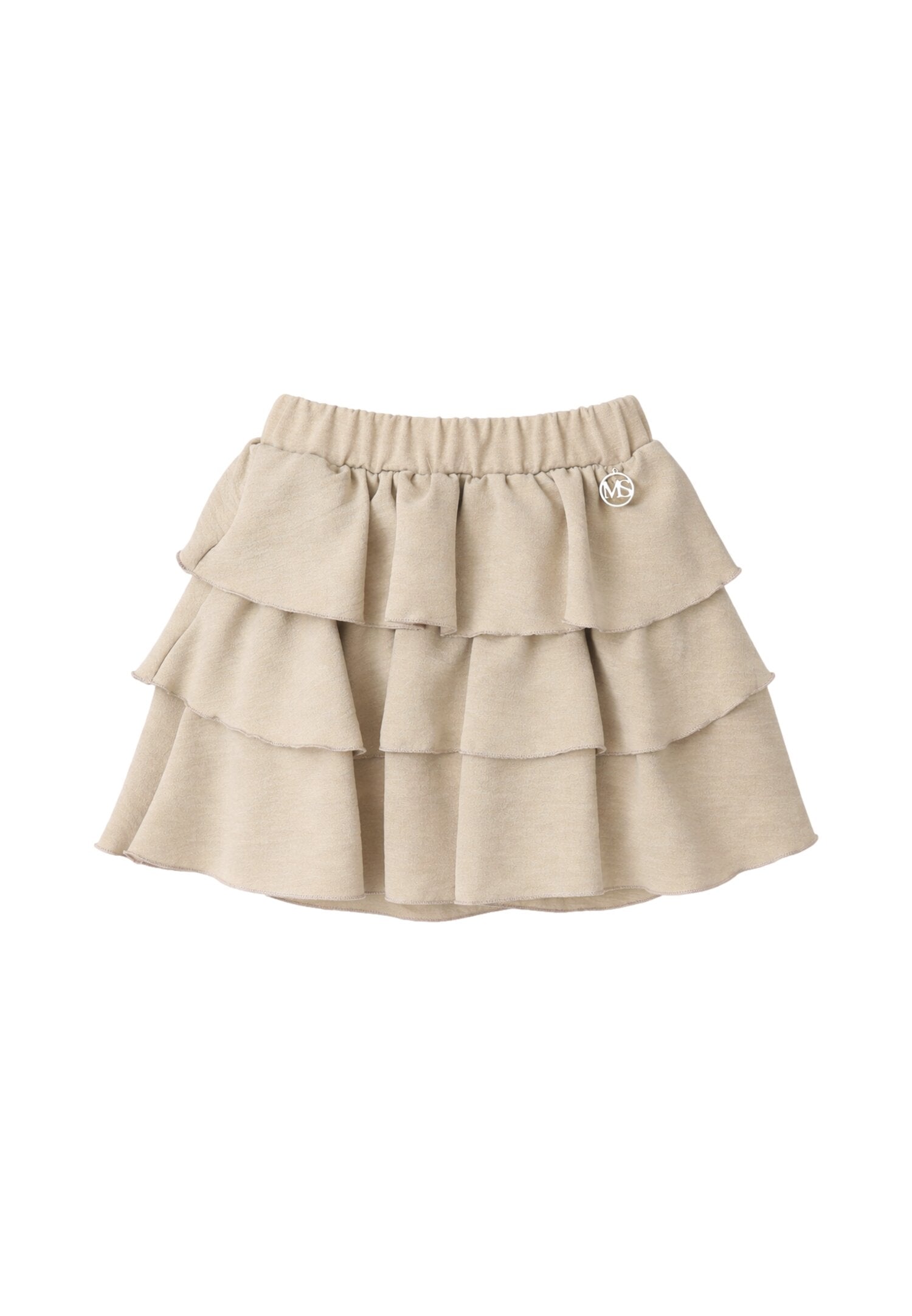 Mon Saurire Completo Tshirt Bianca e Gonna Beige Bambina M1326B+1329B_