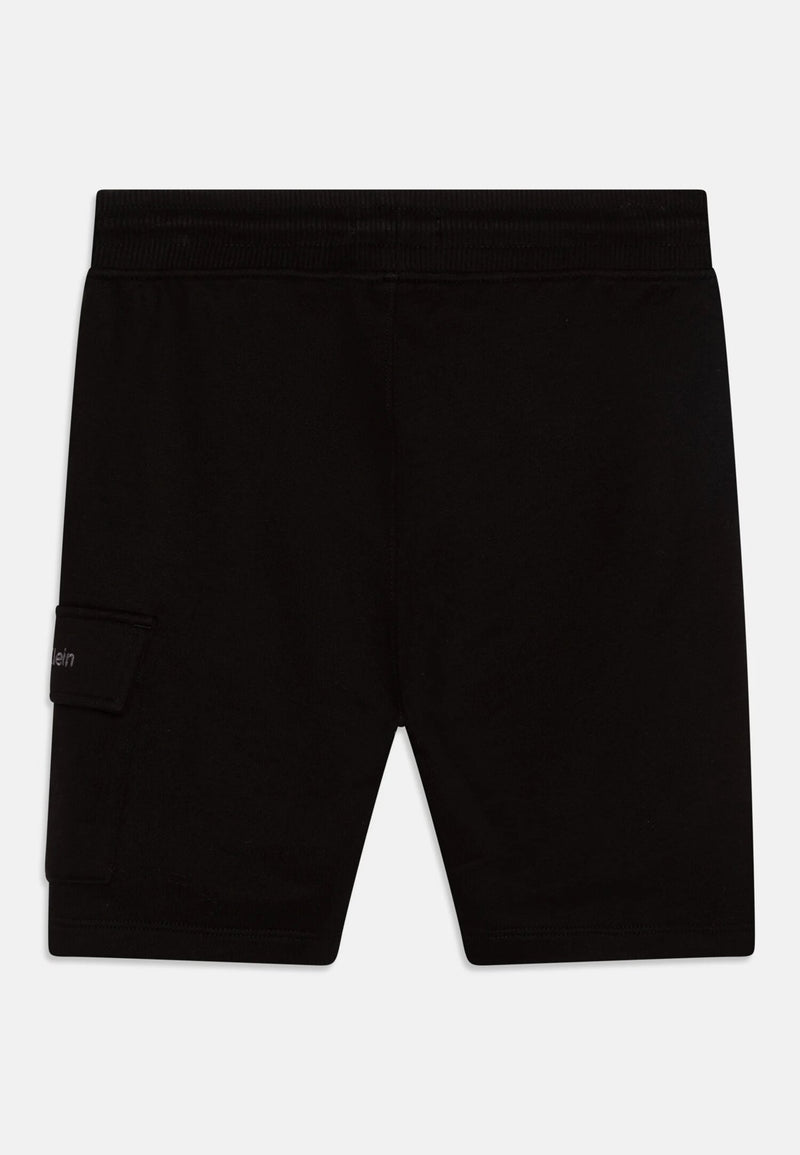 Calvin Klein cargo bermuda shorts kids black summer cotton casual - BLACK | CammarataMode