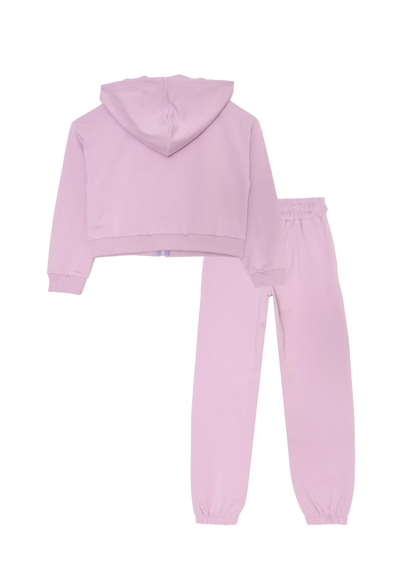 Size Dance tracksuit girls lilac 2-16 years hooded crop sweatshirt - LILAC | CammarataMode