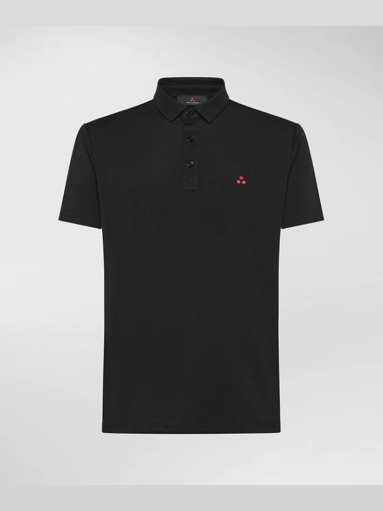 Peuterey polo nera uomo logo sul petto