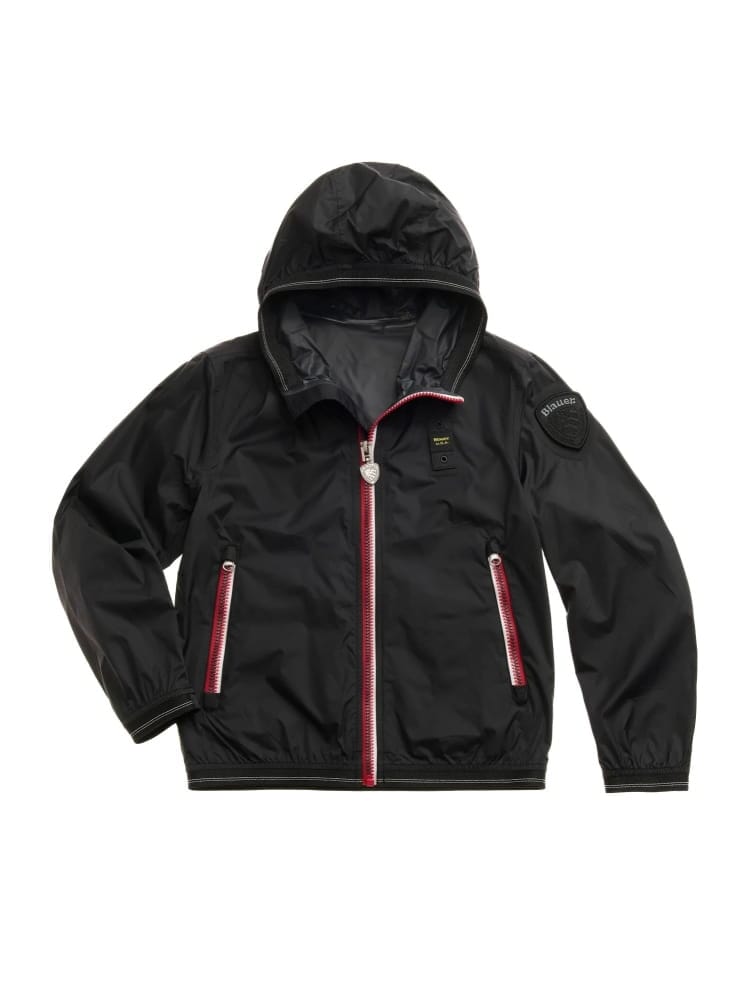 Blauer giubbotto nero ragazzo con logo