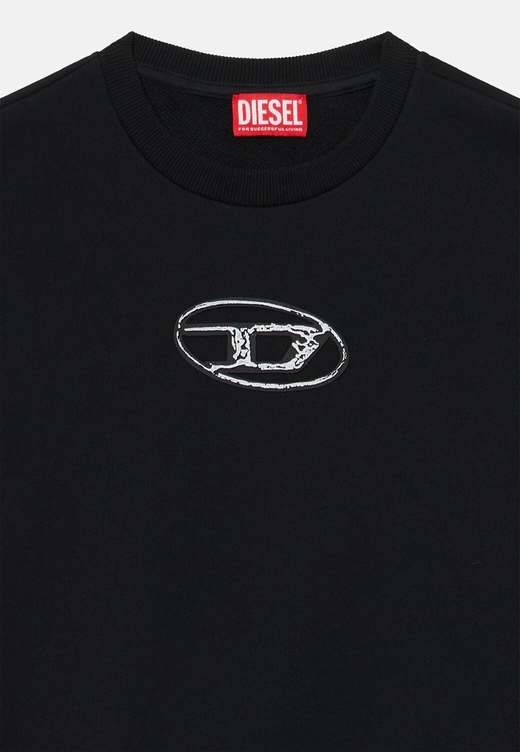 Diesel felpa bambino ragazzo nera girocollo cotone logo stampato