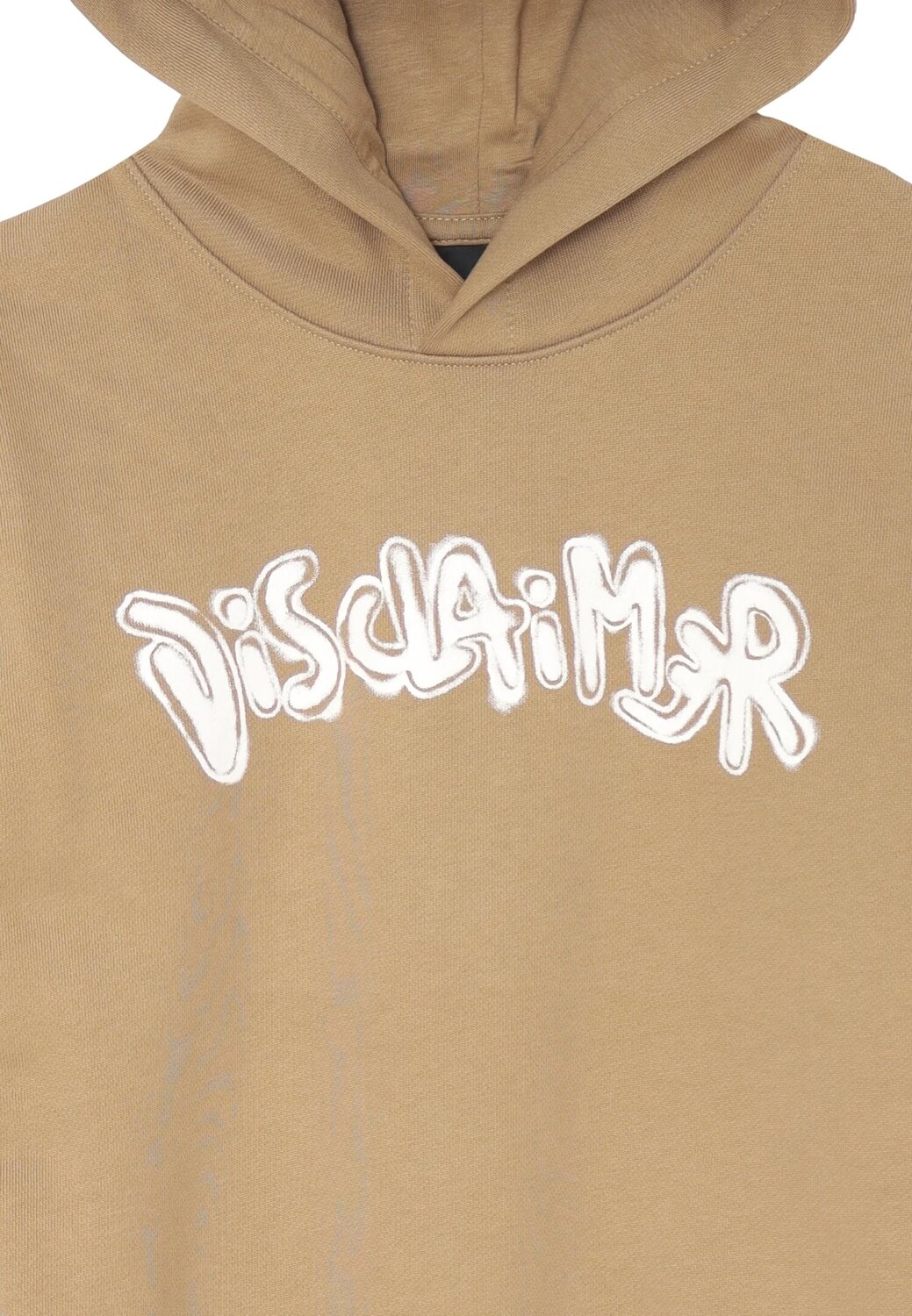 Disclaimer felpa con cappuccio bambino marrone cotone inverno logo bianco