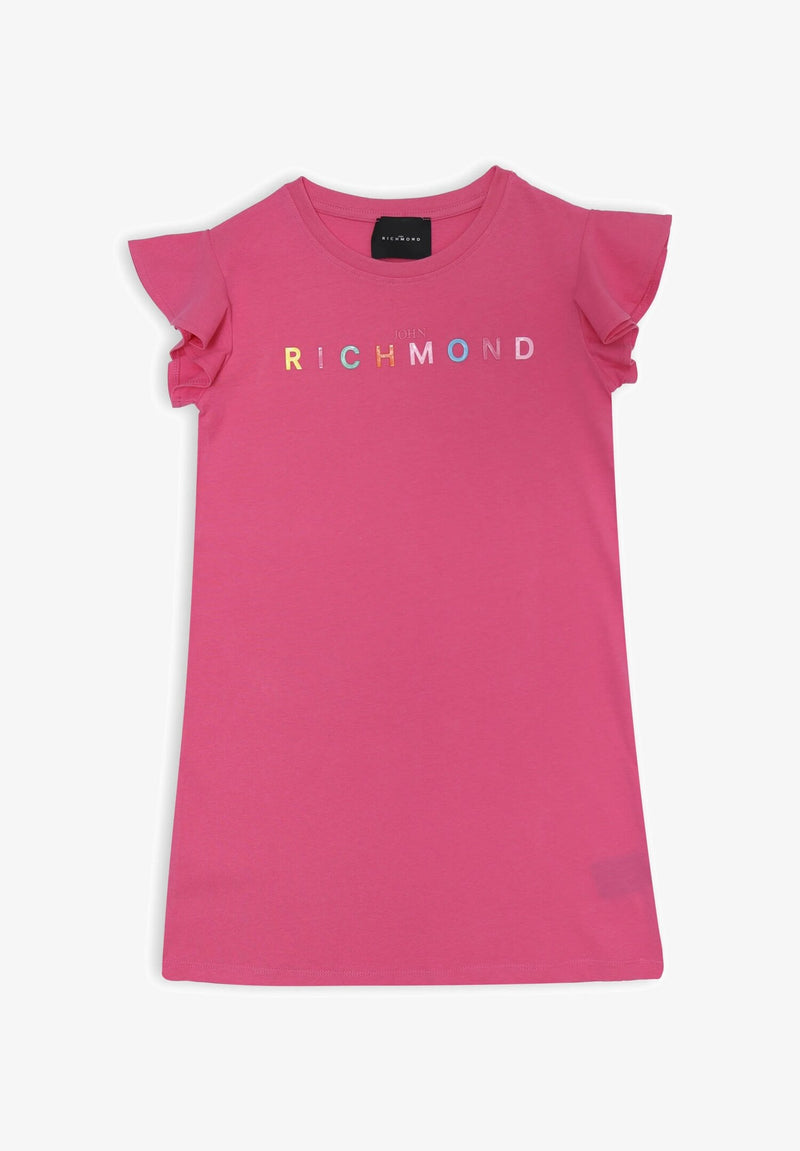 John Richmond abito rosa bambina con maniche volant - ROSA | CammarataMode