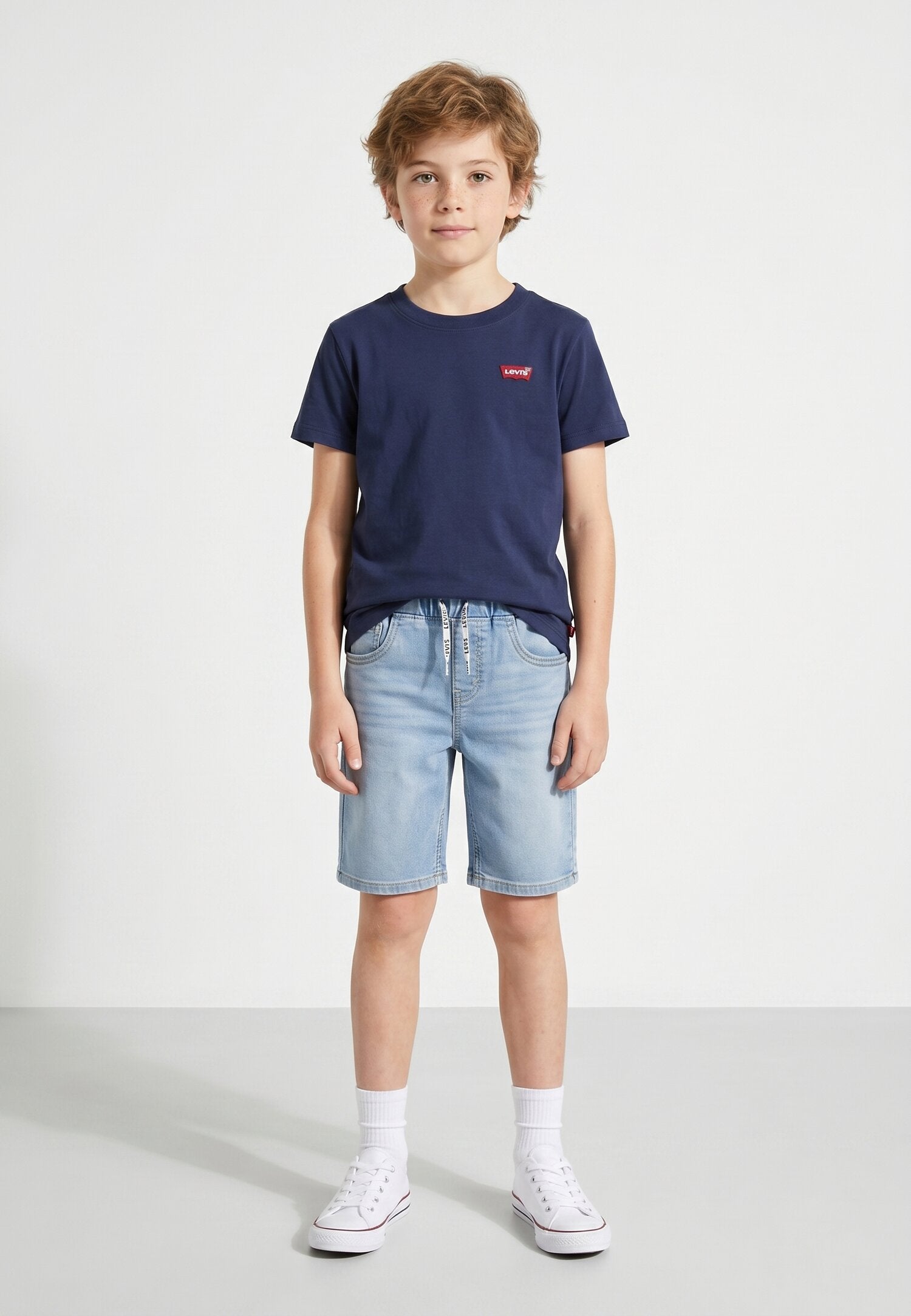 Levi's Bermuda Jeans Con Lacci Logati Bambino 9ED613-MDH_