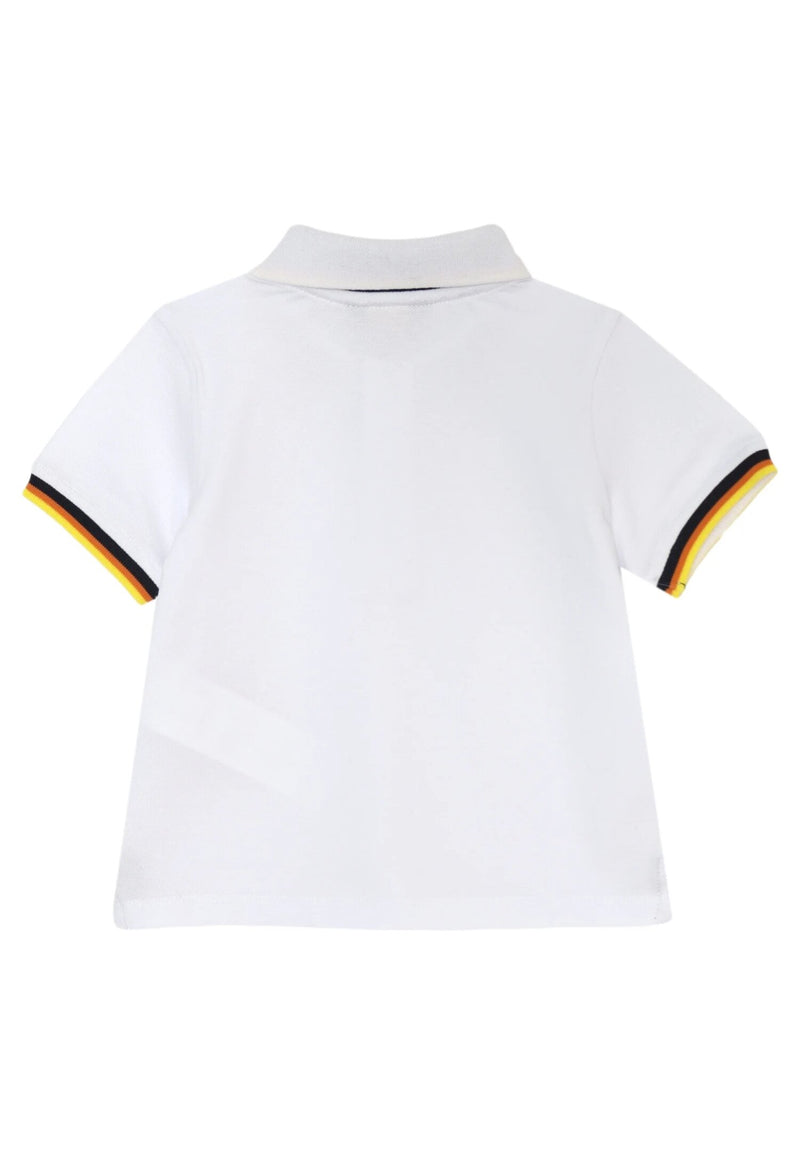 K-Way Polo White Child Kids Junior Contrast Collar - WHITE | CammarataMode