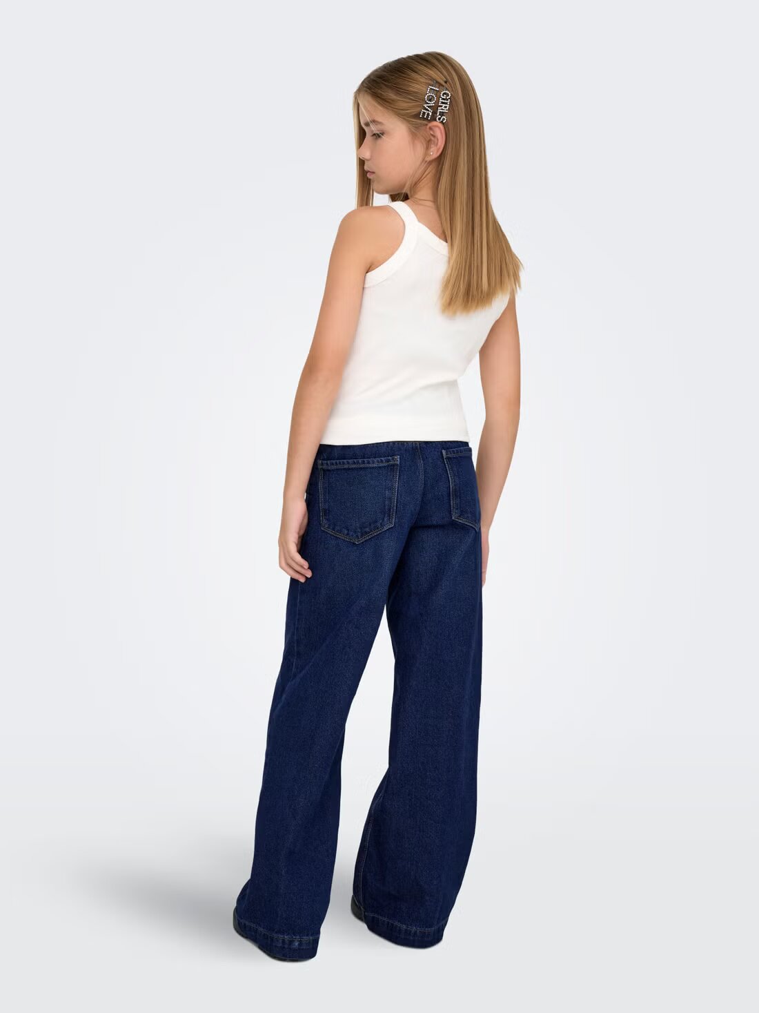 Only Kids Jeans Denim Scuro a Gamba Larga Bambina 15327040_