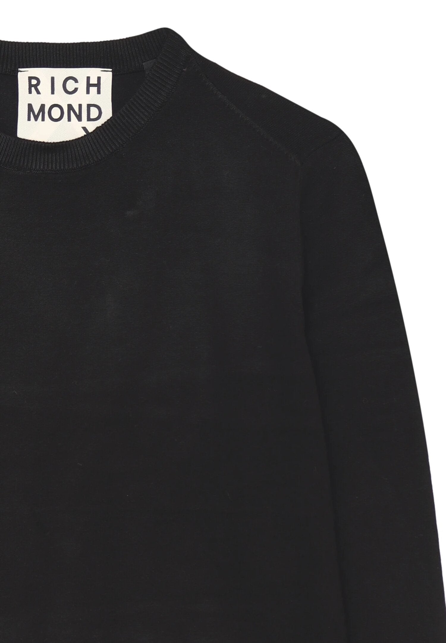 John Richmond felpa uomo nera in misto viscosa con logo