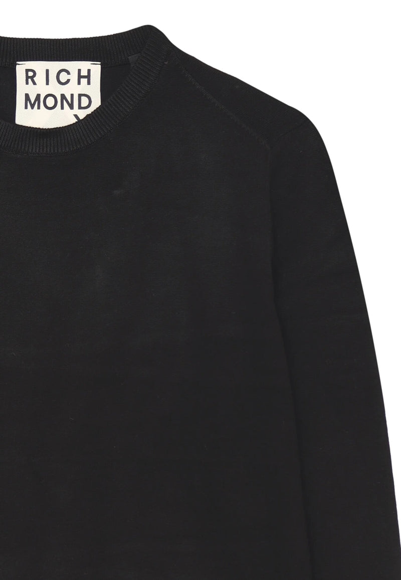 John Richmond felpa uomo nera in misto viscosa con logo - NERO | CammarataMode