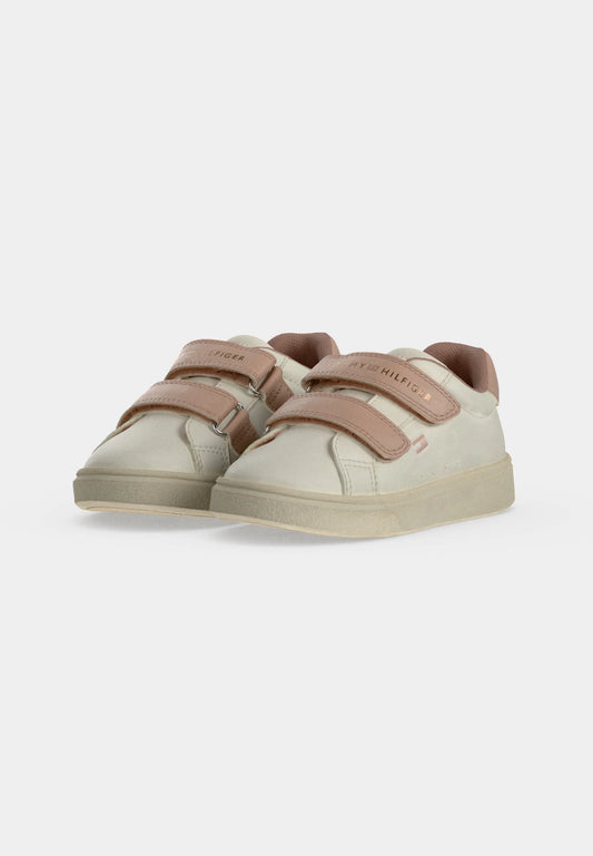TOMMY HILFIGER SCARPA BIANCA CON STRAPPI E DETTAGLI ROSA Bambine e ragazze F-T1A9-35063-1355A708.BIA_