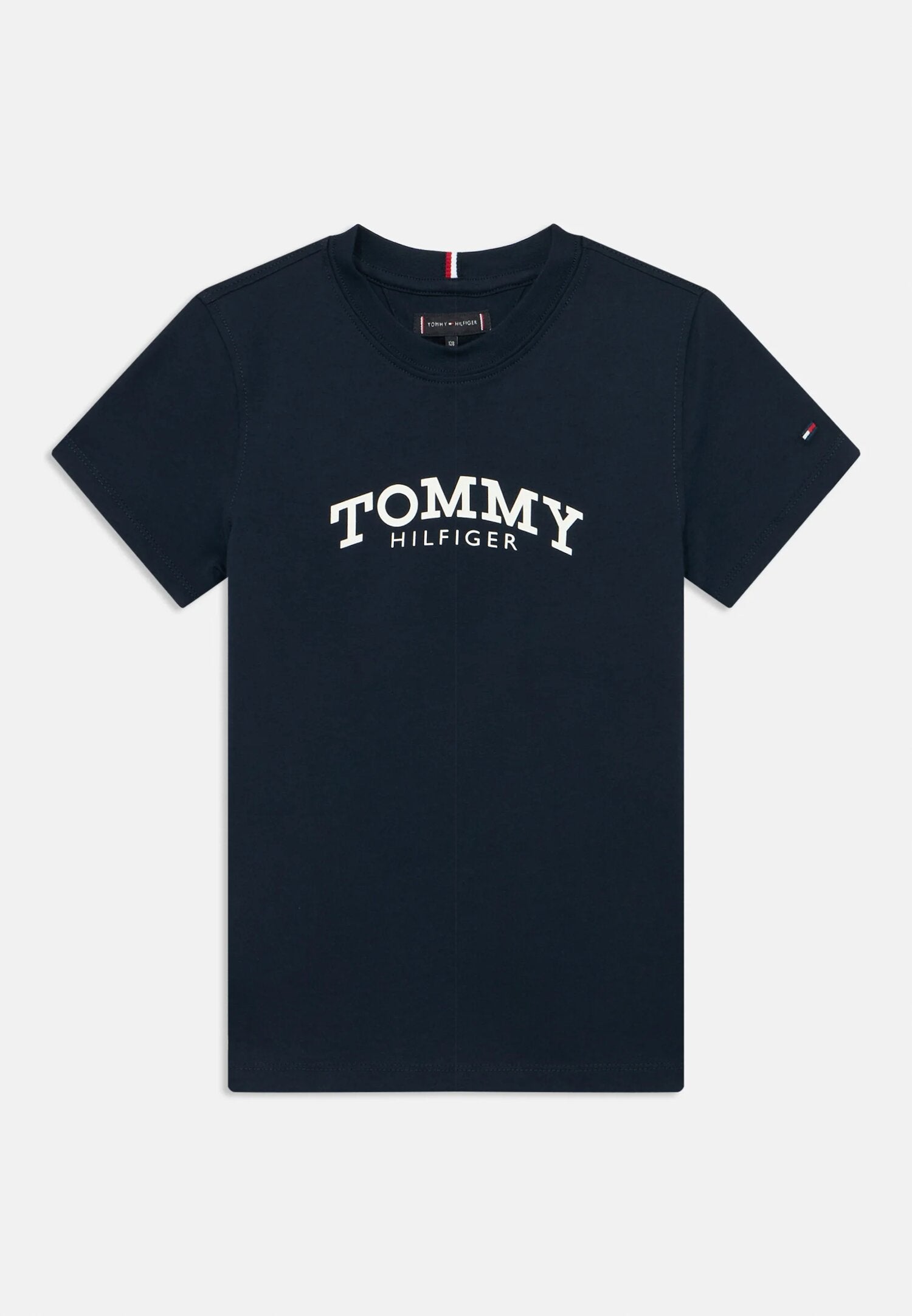 Tommy Hilfiger Tshirt Blu Bambino In Jersey Maniche Corte Quotidiano PE26