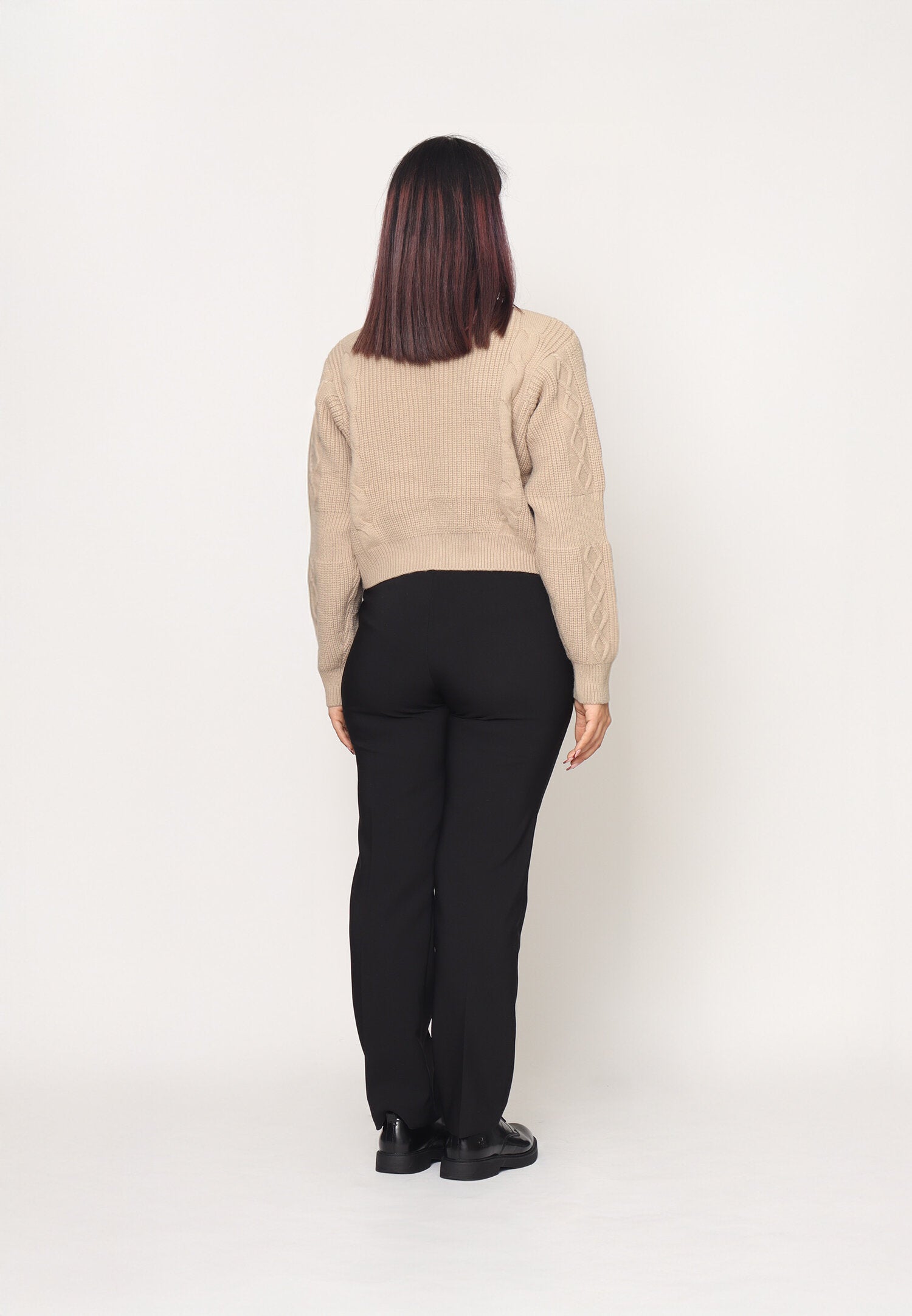 Monte Cervino Maglione Beige Donna In Lana Girocollo Elegante AI25