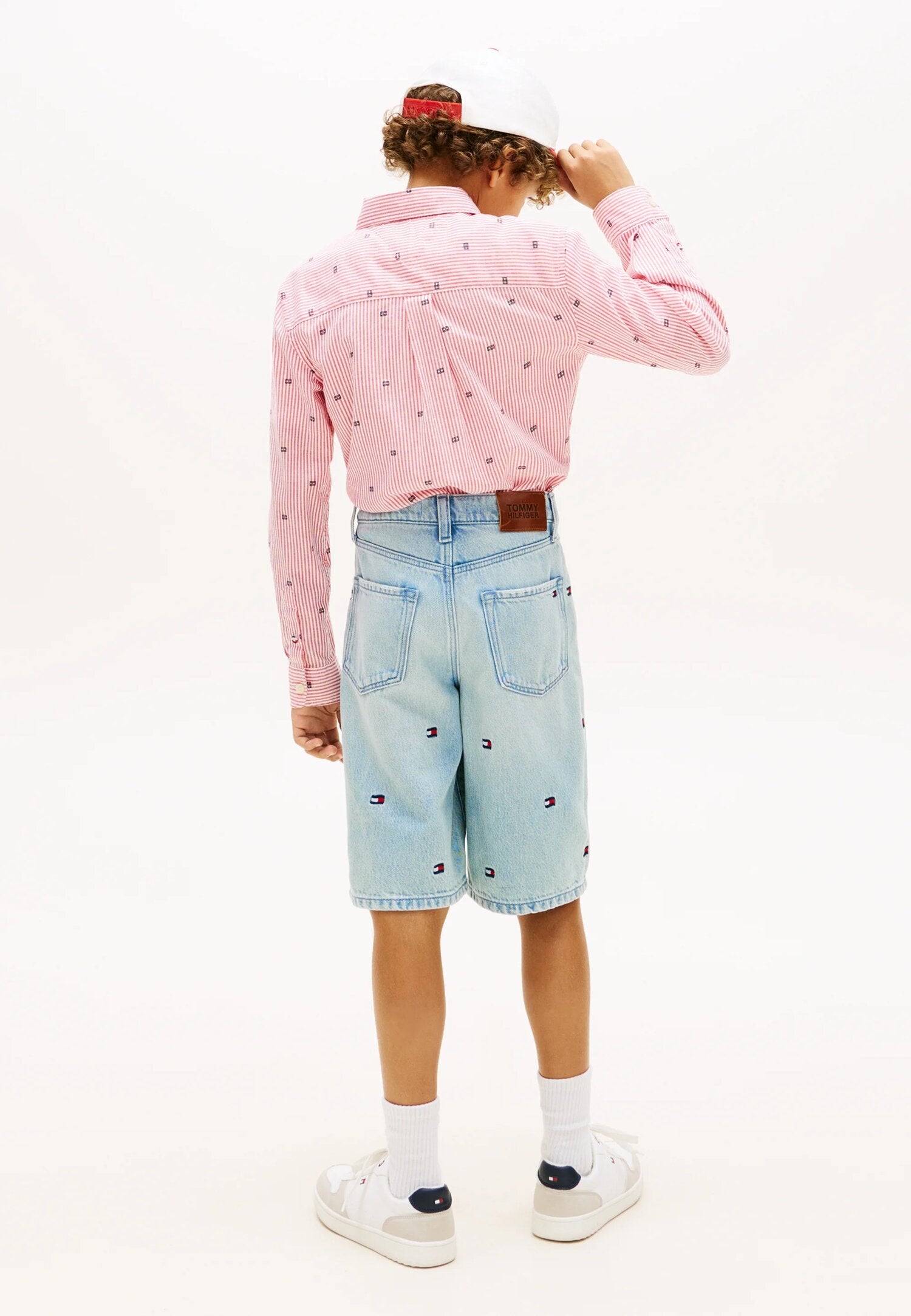 Tommy Hilfiger Bermuda In Jeans Con Bandiere All Over Bambino KB0KB103041AA_