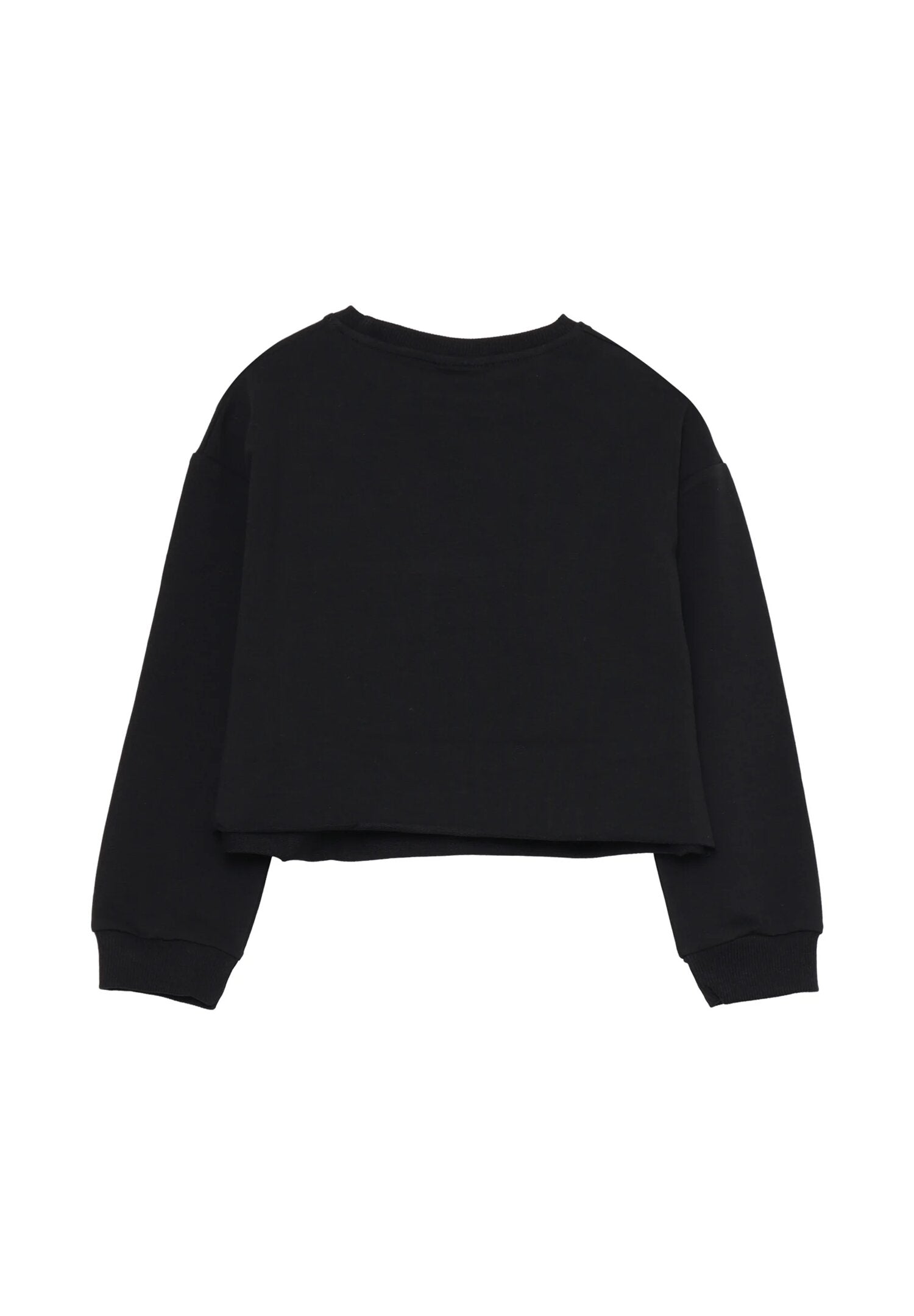 Dimensione Danza Tuta Nera Bambina Felpa Corta In Cotone Girocollo Scuola AI25