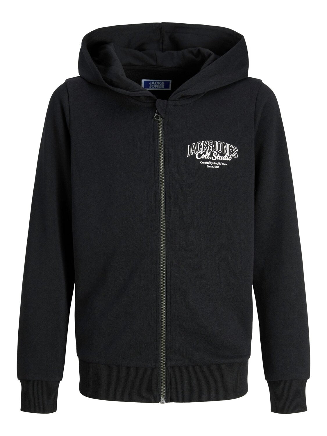 Jack & Jones Junior Felpa Blu Bambino Zip In Cotone Con Cappuccio Sportivo