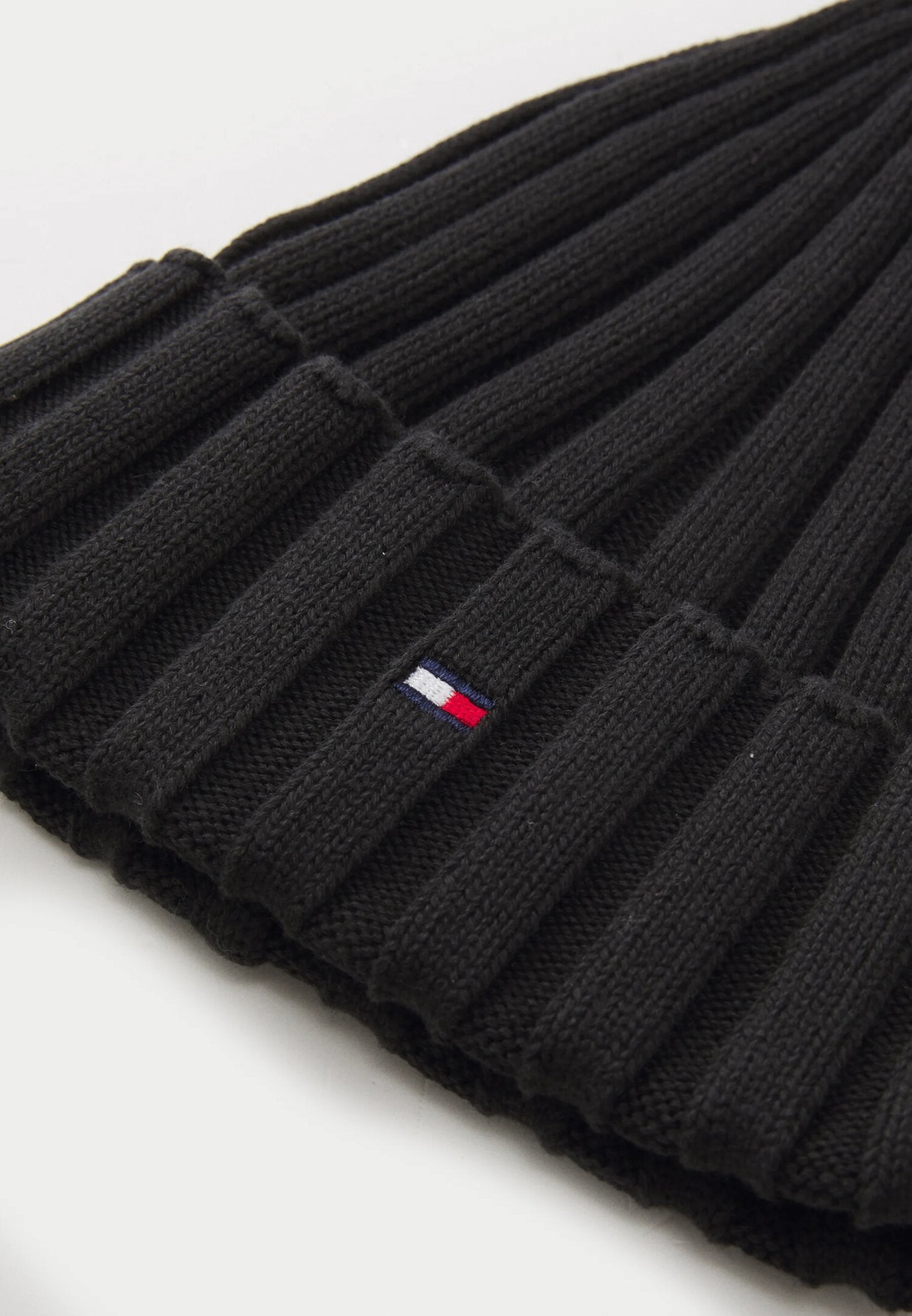 Tommy Hilfiger Cappello Nero Bambina In Cotone Cuffia Quotidiano AI25