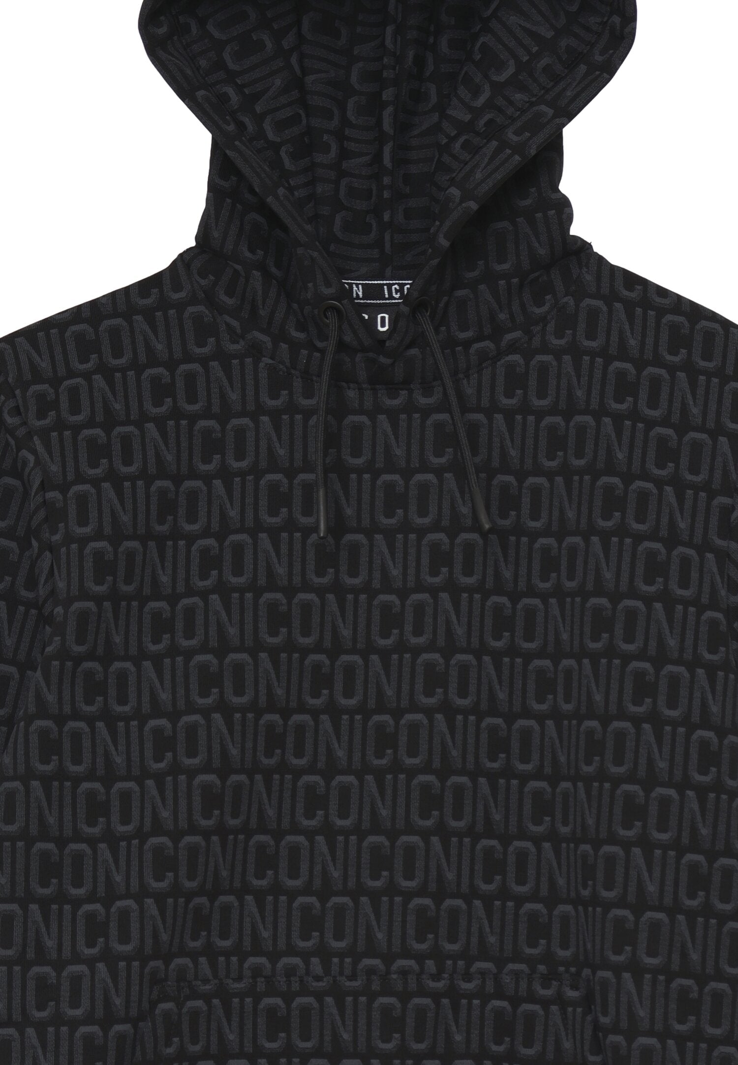 Icon Felpa Nero Bambino In Cotone Con Cappuccio Sportivo AI25