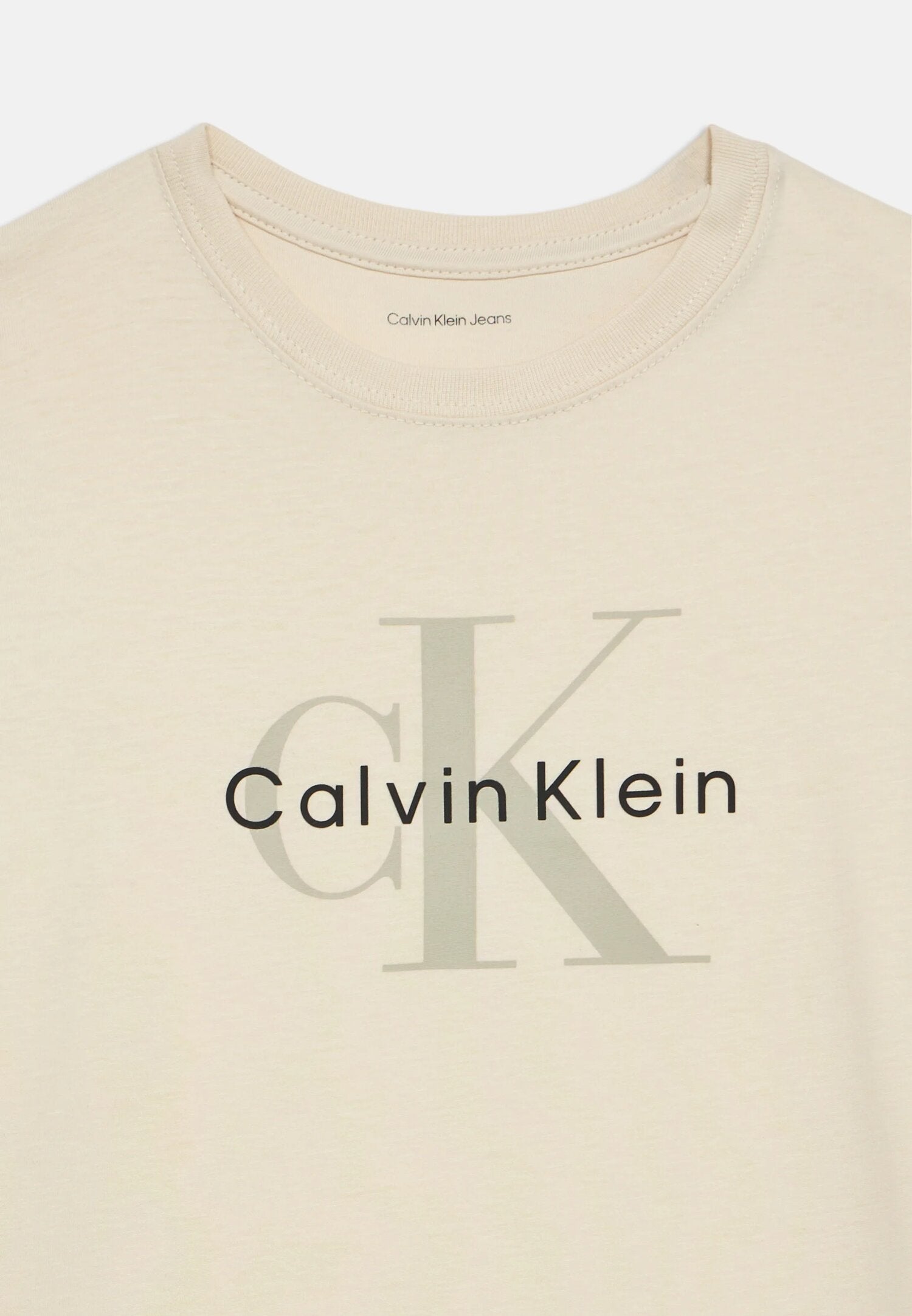 Calvin Klein Tshirt Avorio Bambino In Jersey Maniche Corte Sportivo PE26