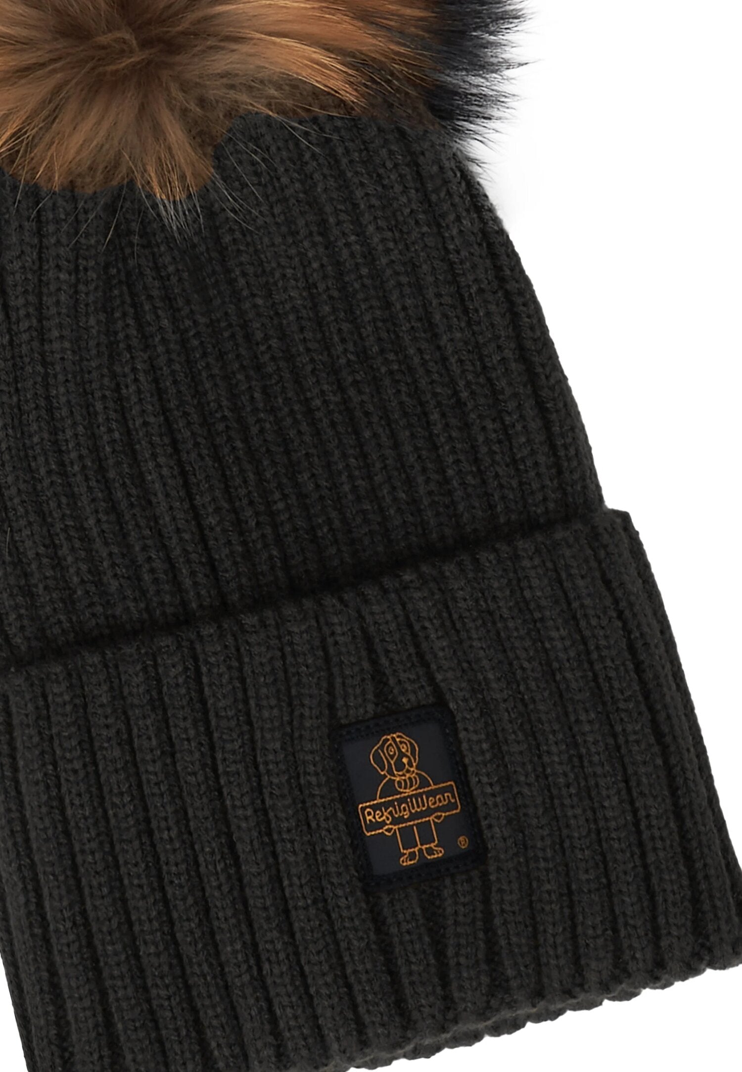 Refrigiwear Cappello Nero Donna Ponpon In Lana Cuffia Quotidiano AI25