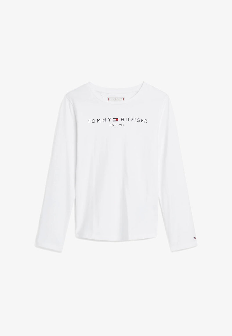 Tommy Hilfiger T-Shirt Bianca a Manica Lunga Neonata 9-24 Mesi - BIANCO | CammarataMode