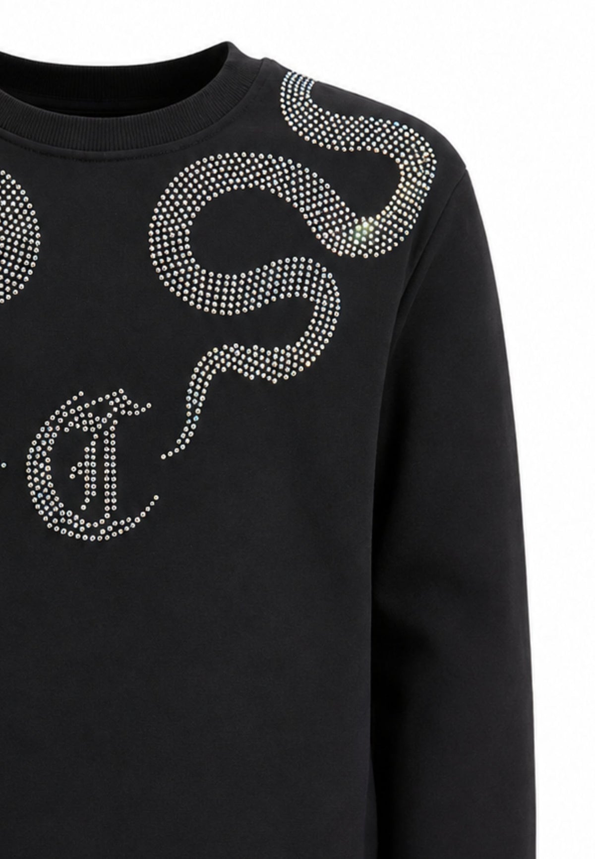 JUST CAVALLI felpa NERA CON SERPENTI DI STRASS Bambine e ragazze jga26040fe.ne_