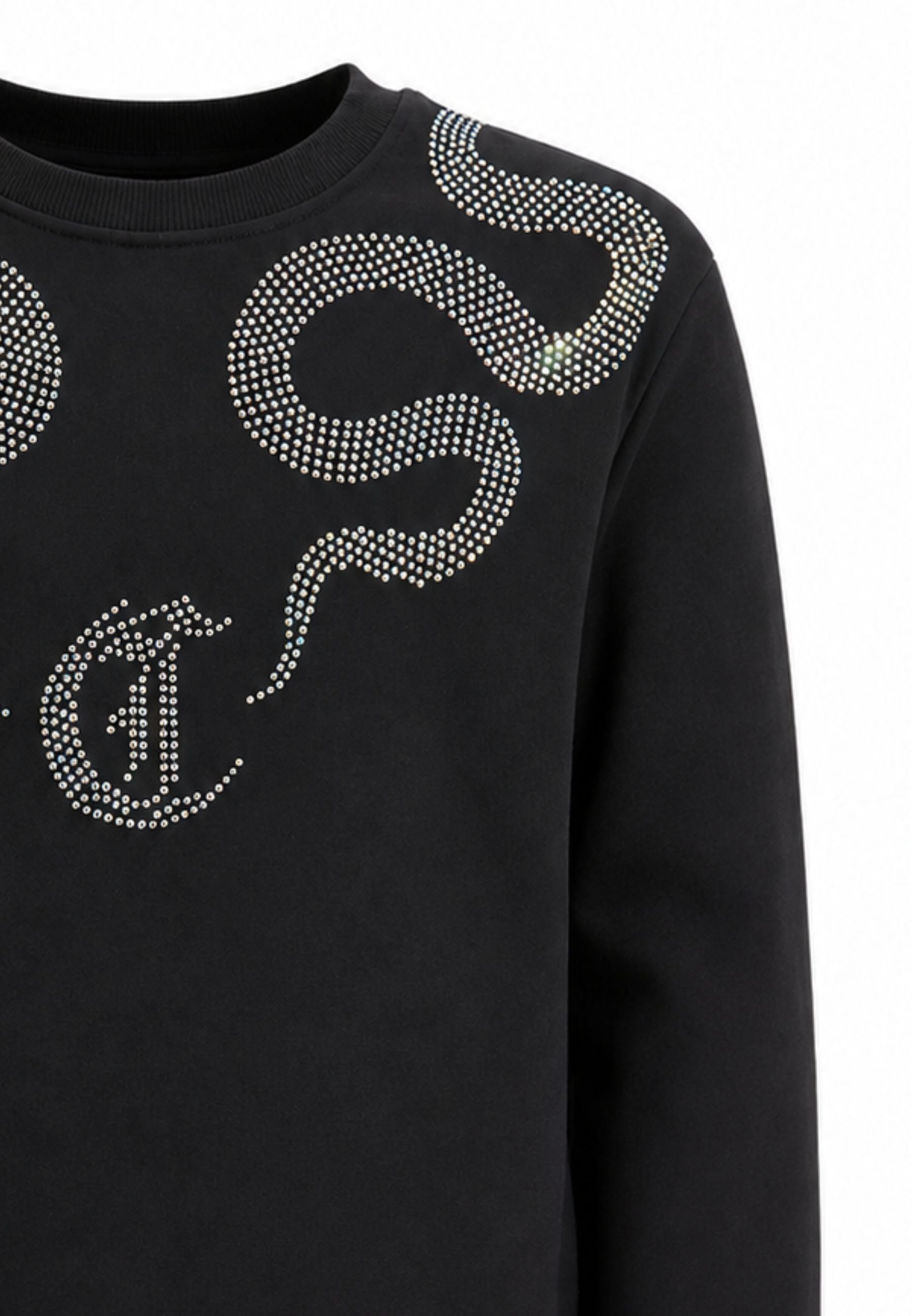 JUST CAVALLI felpa NERA CON SERPENTI DI STRASS Bambine e ragazze jga26040fe.ne_