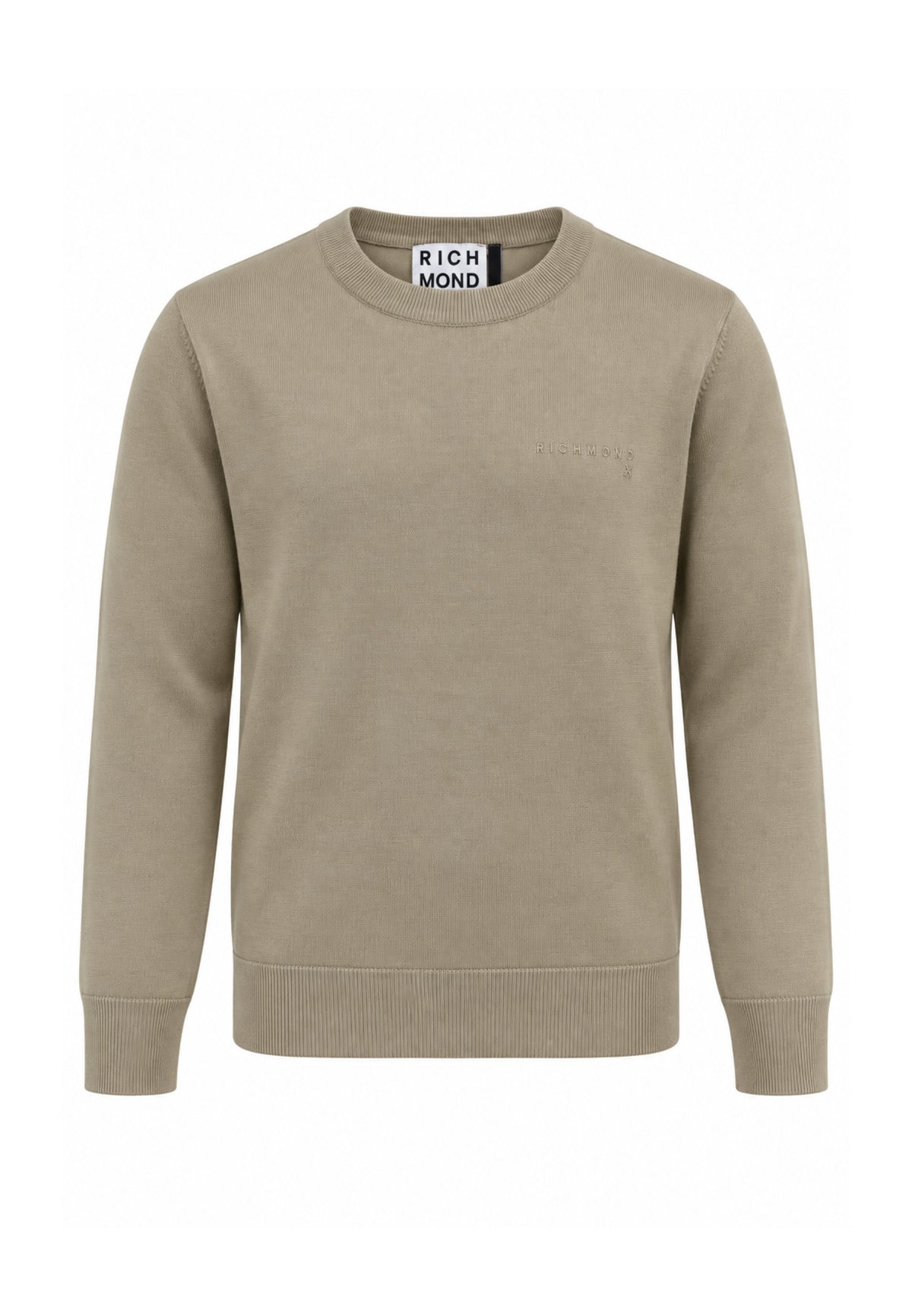 John Richmond maglia BEIGE IN LANA RASATA CON MINI LOGO Uomo uma26169ma.beige_