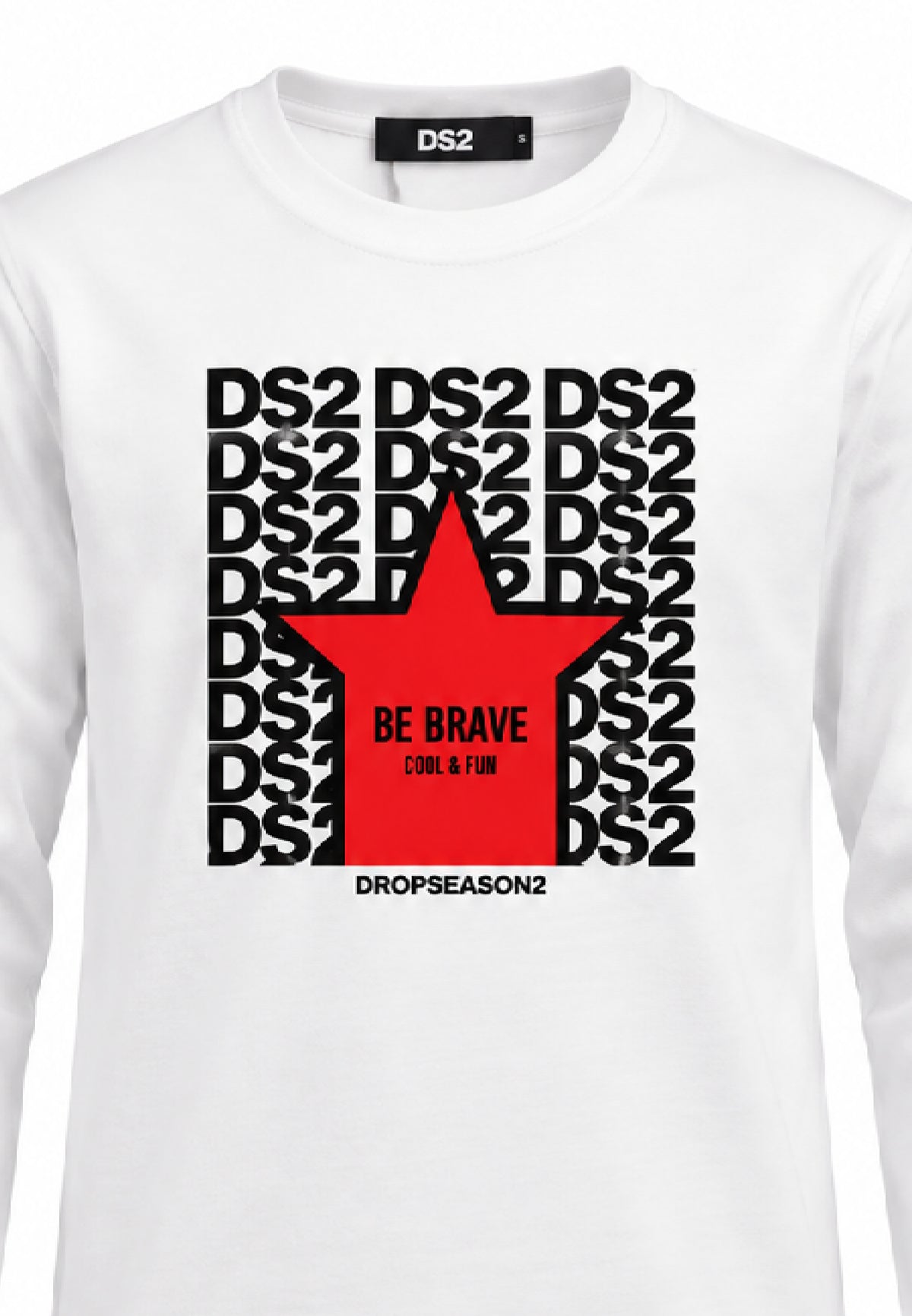 DS2 T SHIRT PANNA A MANICHE LUNGHE GRAFICA CENTRALE Bambini e ragazzi F62K217ML.PANNA_