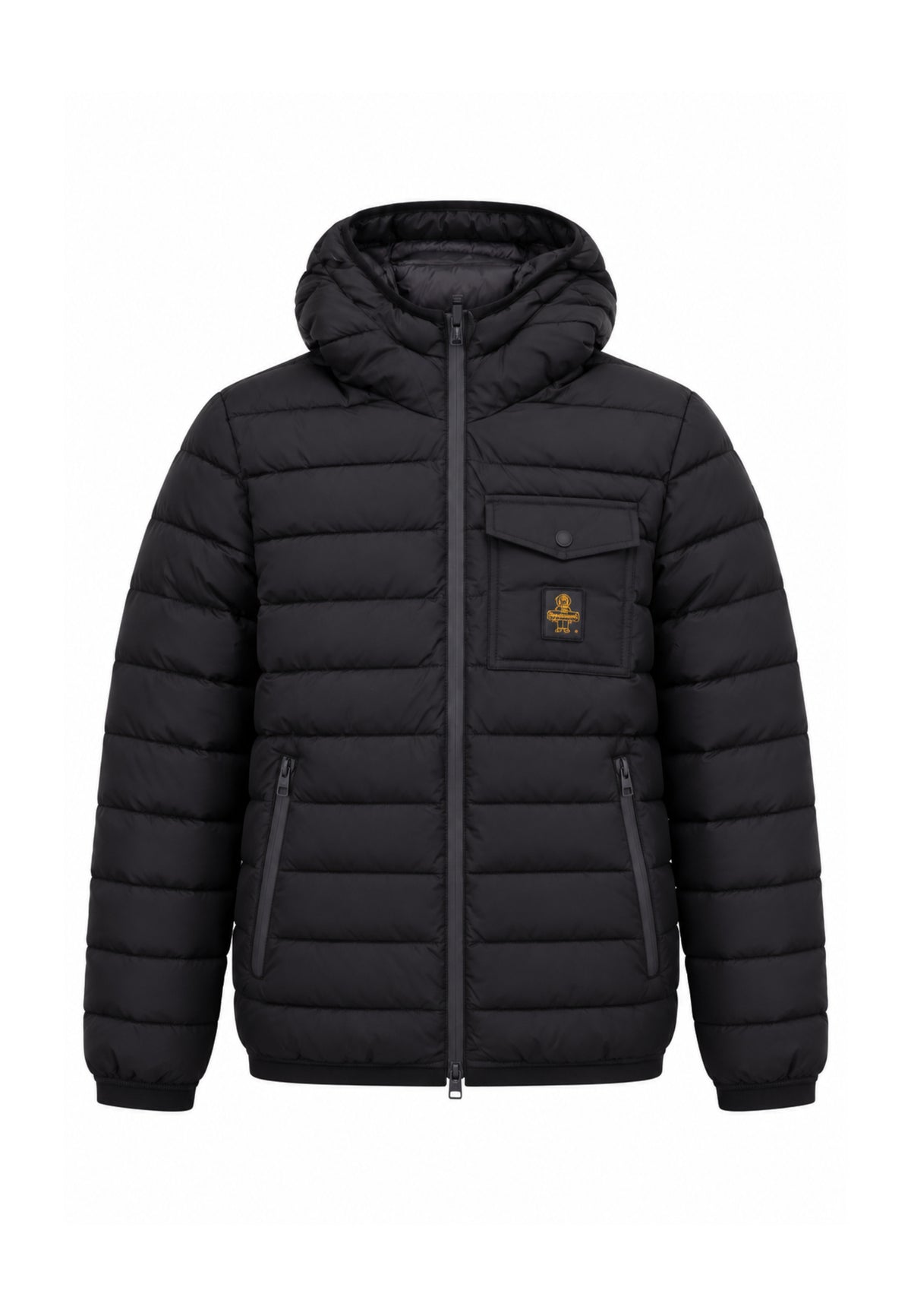 REFRIGIWEAR GIUBBOTTO NERO TRAPUNTATO CON CAPPUCCIO Uomo JOSH JACKET.NE_
