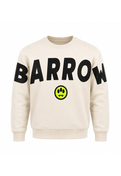 BARROW FELPA PANNA GIROCOLLO CON MAXI SCRITTA Bambini e ragazzi F6BKJUSW016.PANNA_